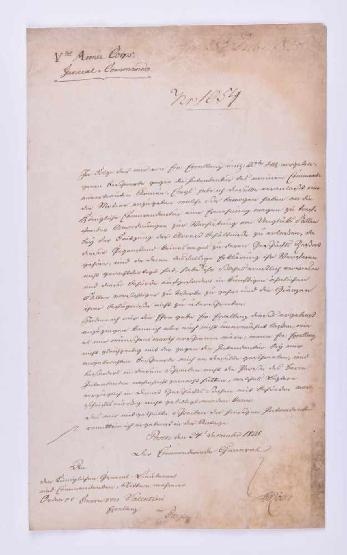 Handschreiben vom General von Röder 24. Dez. 1824Handschreiben vom kommandierenden General Friedrich - Bild 4 aus 5