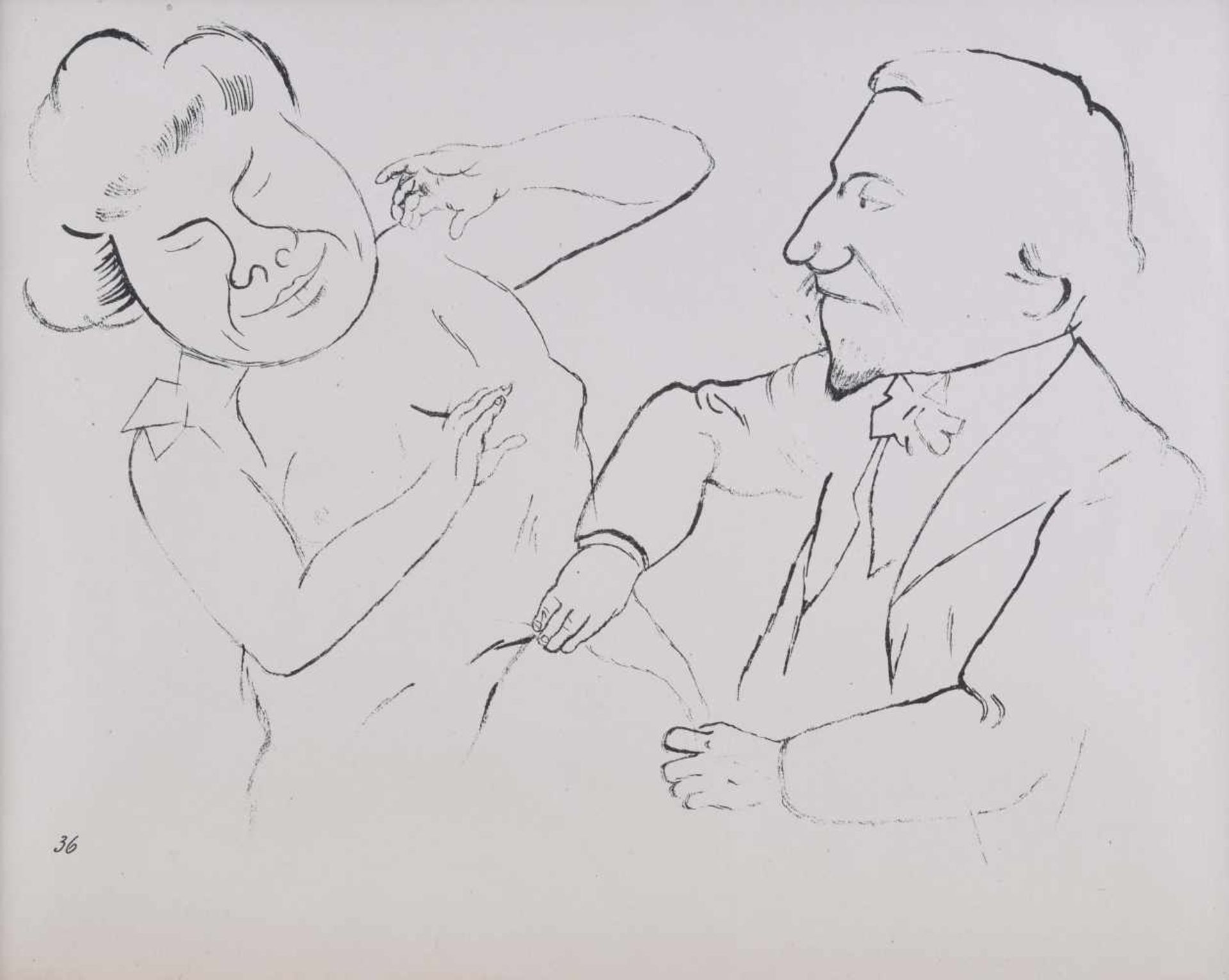 George GROSZ (1893-1959)"Plauderstunde"Grafik-Lithographie, Maße 35 cm x 25,5 cm,aus ecce Homo