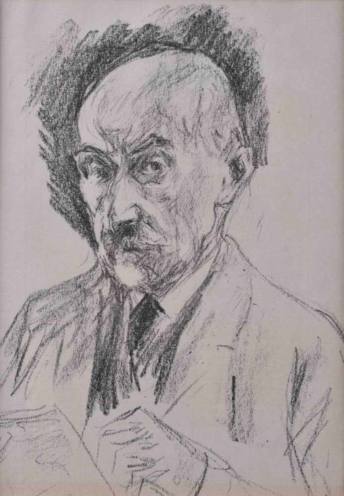 Max LIEBERMANN (1847-1935)"Selbstportrait"Grafik-Lithografie, Passepartoutauschnitt 24 cm x 17 cmMax