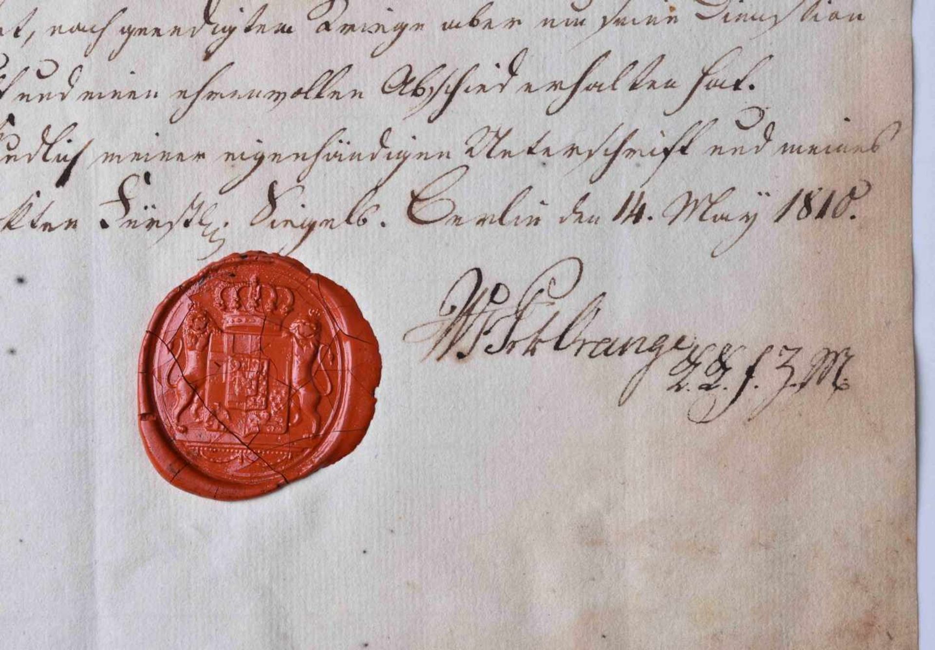 Handschreiben von Prinz Wilhelm von OranienSchreiben an Major Georg Wilhelm von Valentini, Berlin - Bild 2 aus 2