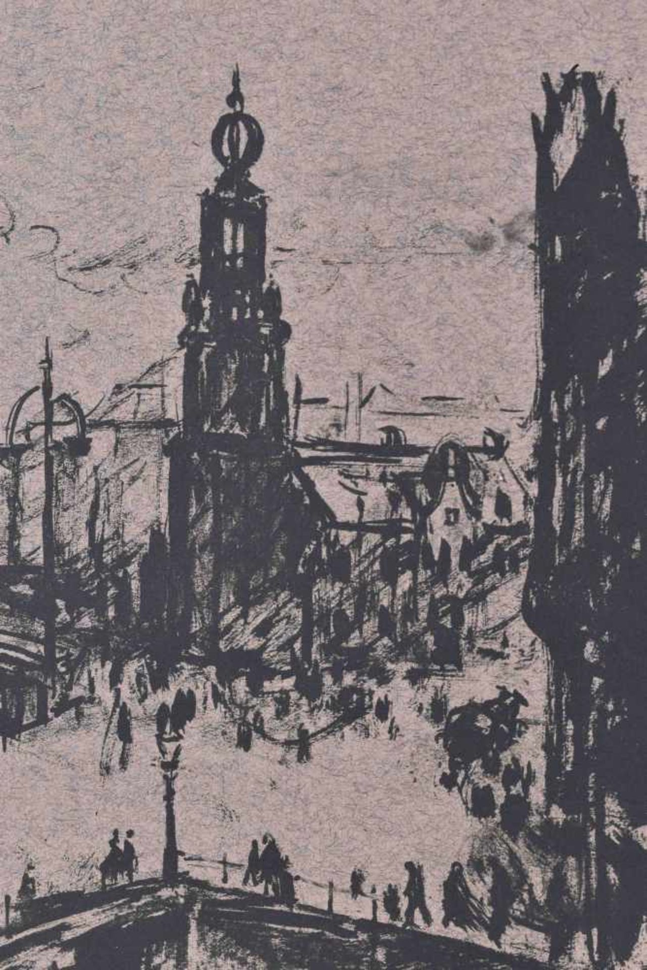 Wilhelm WAGNER (1887-1968)"Stadtansicht Dresden mit Frauenkirche"Grafik-Lithografie, Blattgröße: - Bild 2 aus 3