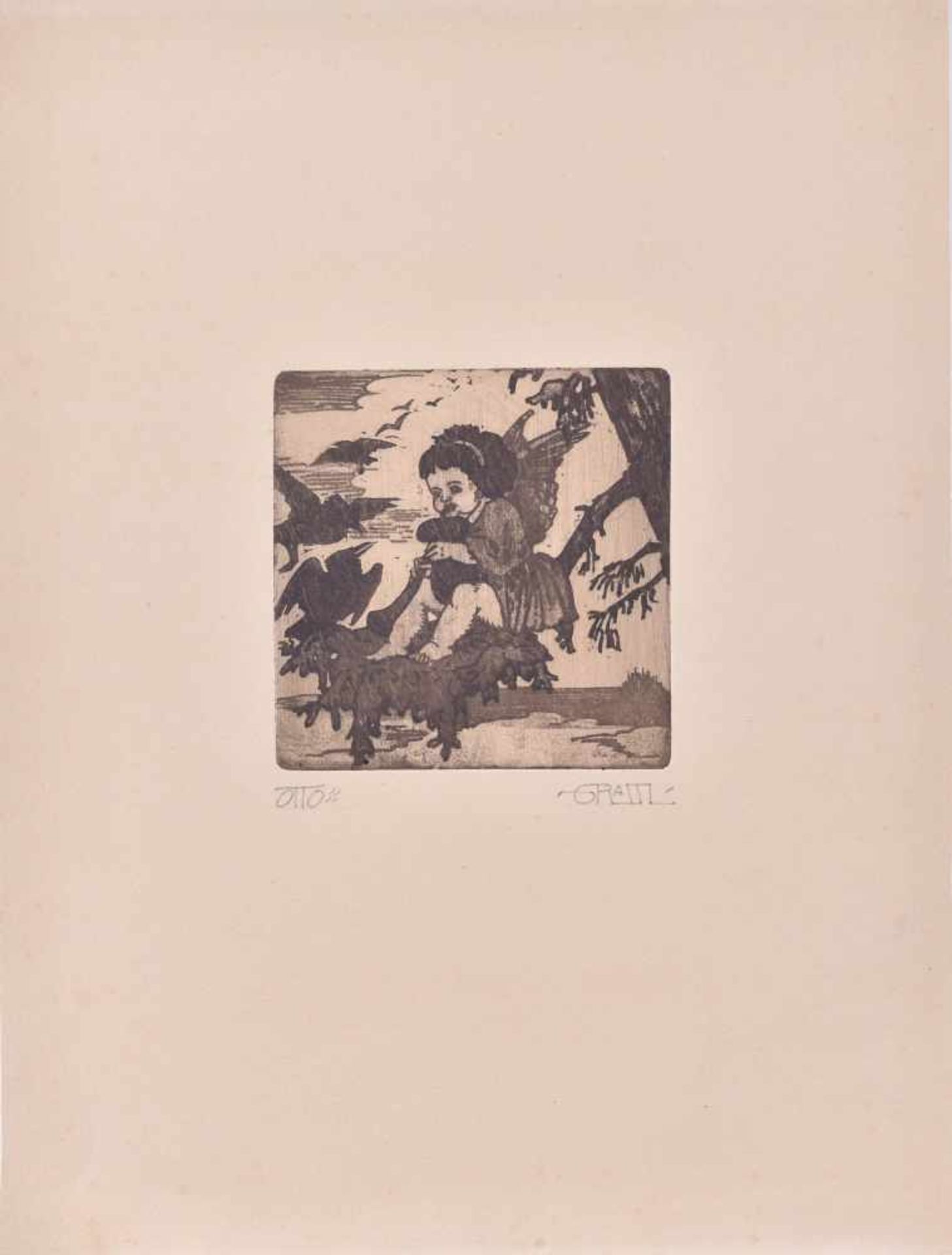 Otto GRASSL (1891-1976)"Ohne Titel"Grafik-2 Radierungen, Bildgröße 9 cm x 8 cm und 10 cm x 10 cm, - Bild 2 aus 4