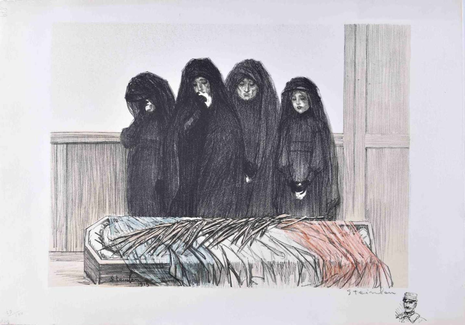 Théophile Alexandre STEINLEN (1859-1923)"Pour les Familles ...."Grafik-Farblithografie auf Bütten,