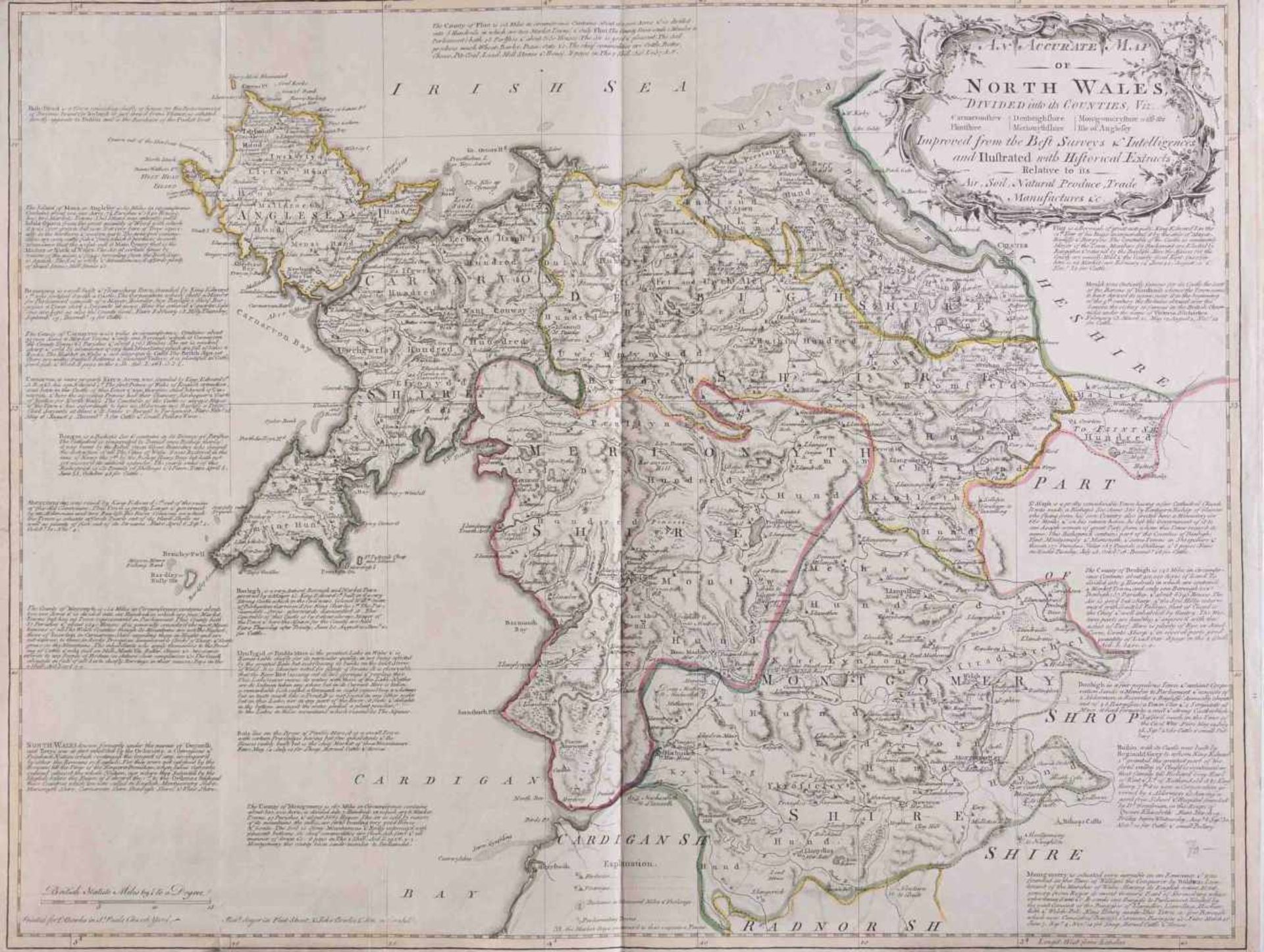 Robert SAYER (act.1750-1780), T.Bowles & John Tinney"North Wales"Grafik-altcolorierter