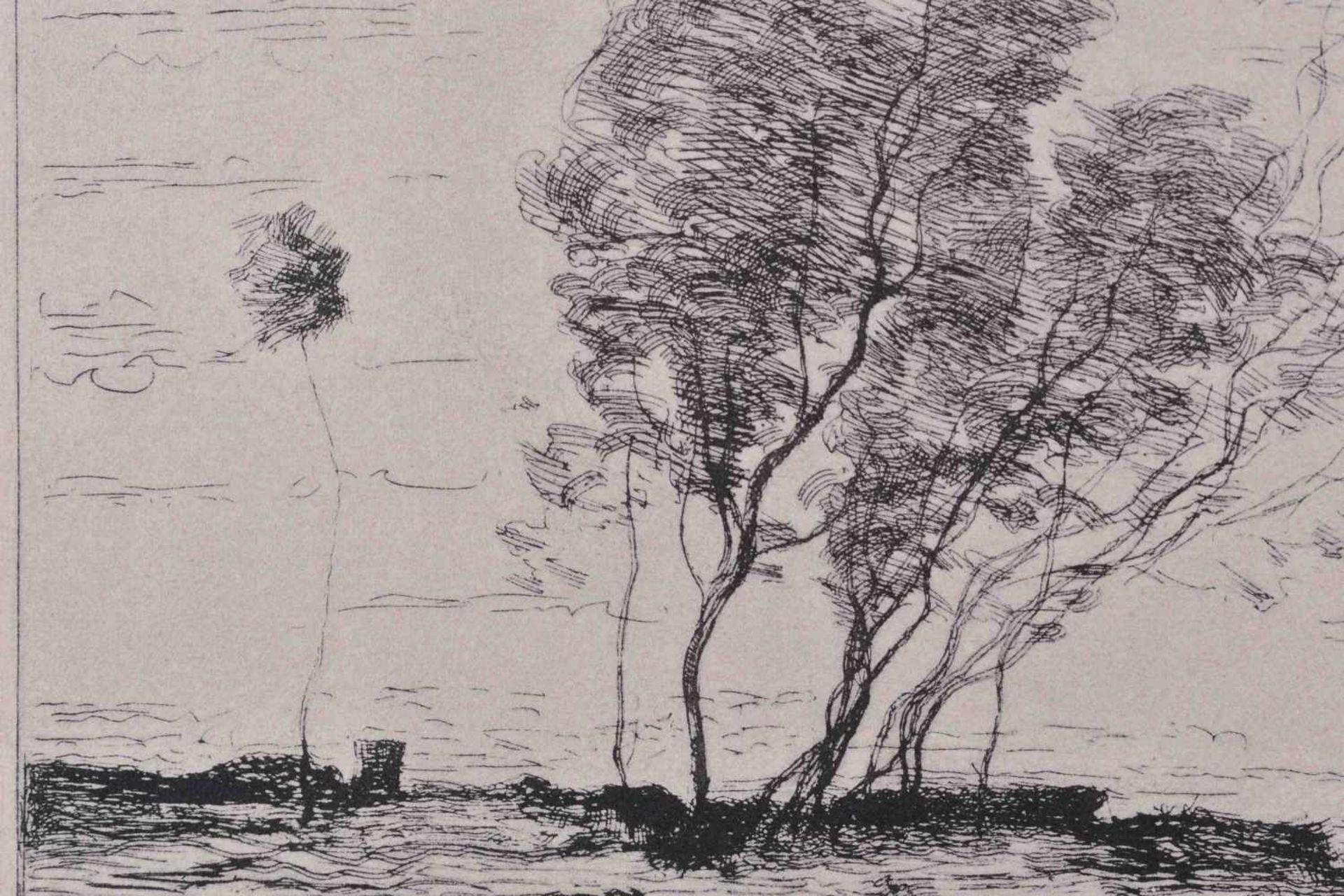 Camille Jean-Baptiste COROT (1796-1875)"Ohne Titel"Grafik-Radierung, 14,5 cm x 24 cm,links unten