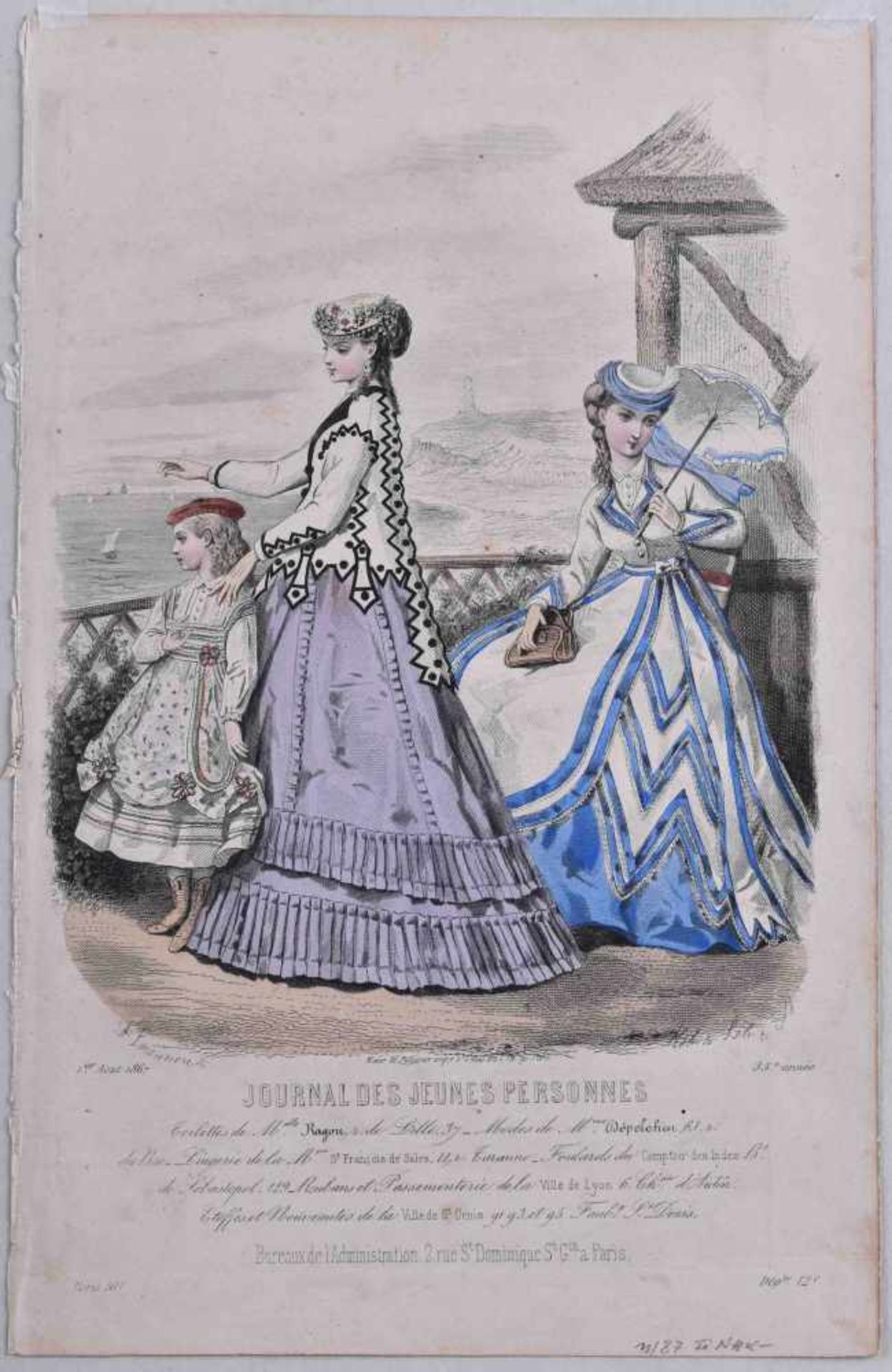Konvolut Grafik - Journal des Jeunes Personnes" 1866/67"Verschiedene Darstellungen zeitgenössicher - Bild 5 aus 7