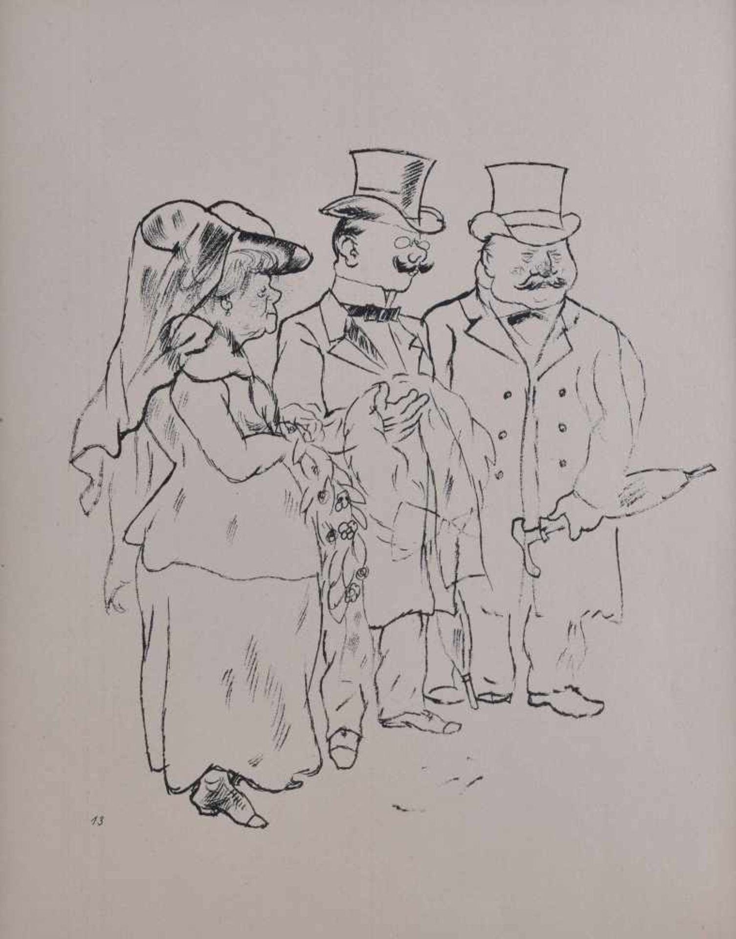 George GROSZ (1893-1959)"Hinterbliebende"Grafik-Lithographie, Maße 35 cm x 26,5 cmaus ecce Homo