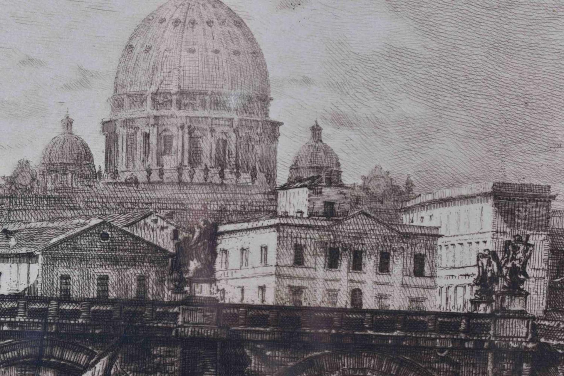 Lucien GAUTIER (1850-1925)"Roma, Castello S. Angelo" (1884)Grafik-Lithografie, 56 cm x 43 cm,unten - Bild 2 aus 4