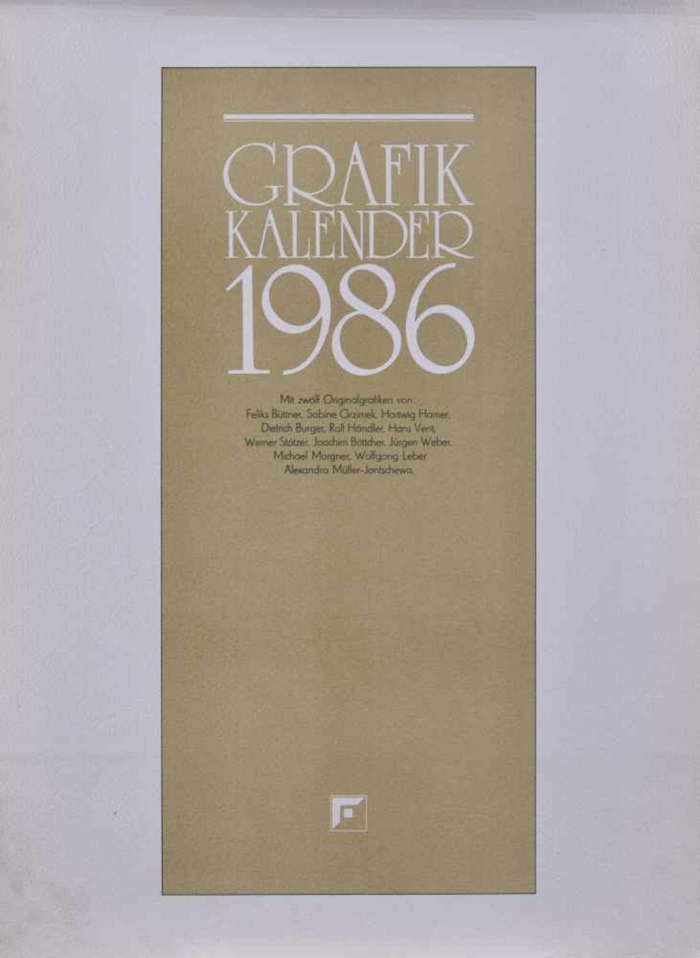 Grafik-Kalender 1986vom Staatlichen Kunsthandel der DDR, mit 12 original Grafiken, alle