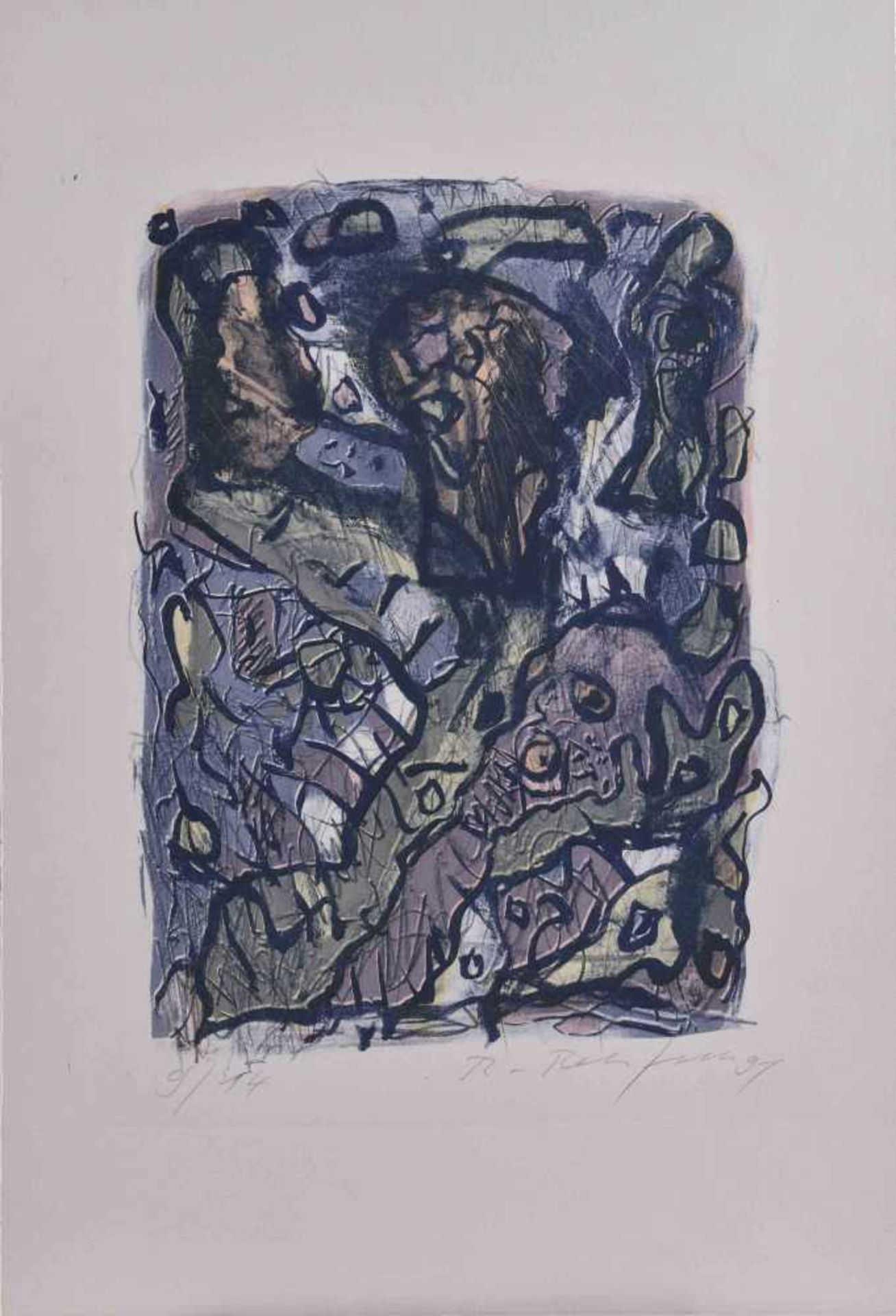 Robert REHFELDT (1931-1993)"Komposition"Grafik-Farblithografie auf Bütten, 56,5 cm x 38 cm,rechts