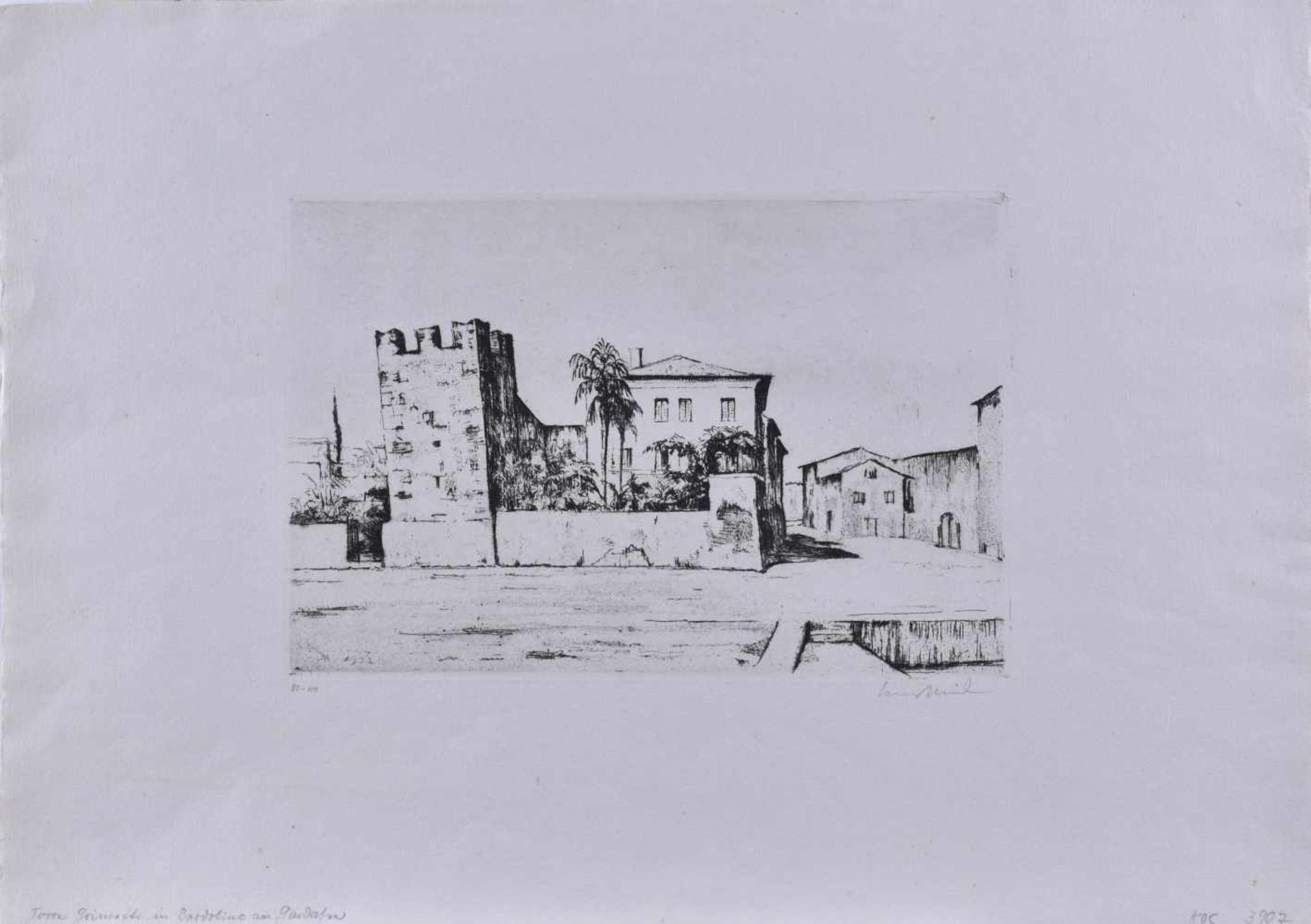 Hans MEID (1883-1957)"Torre Gelmetti in Bardolino (1932)Grafik-Radierung, Blattgröße: 29 cm x 40 - Bild 4 aus 6