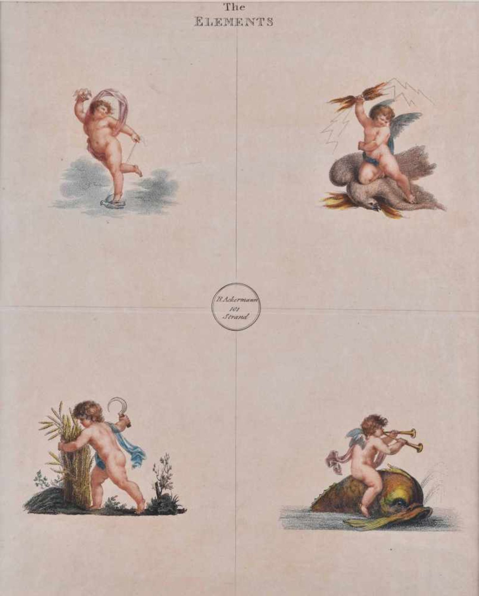 Rudolf ACKERMANN (1764-1834)"Die Elemente" (1799)Grafik-Farbradierung, Blattgröße: 30,5 cm x 26 cm,