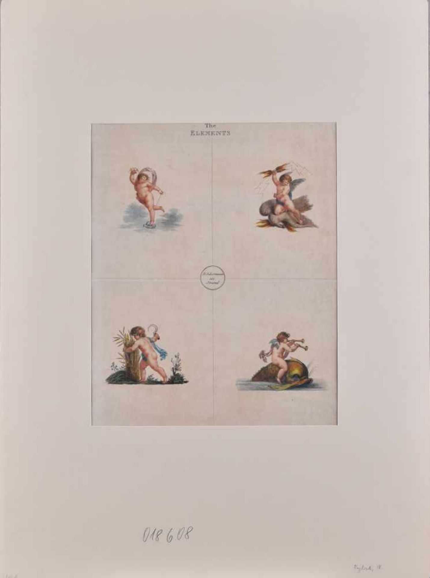 Rudolf ACKERMANN (1764-1834)"Die Elemente" (1799)Grafik-Farbradierung, Blattgröße: 30,5 cm x 26 cm, - Bild 2 aus 5