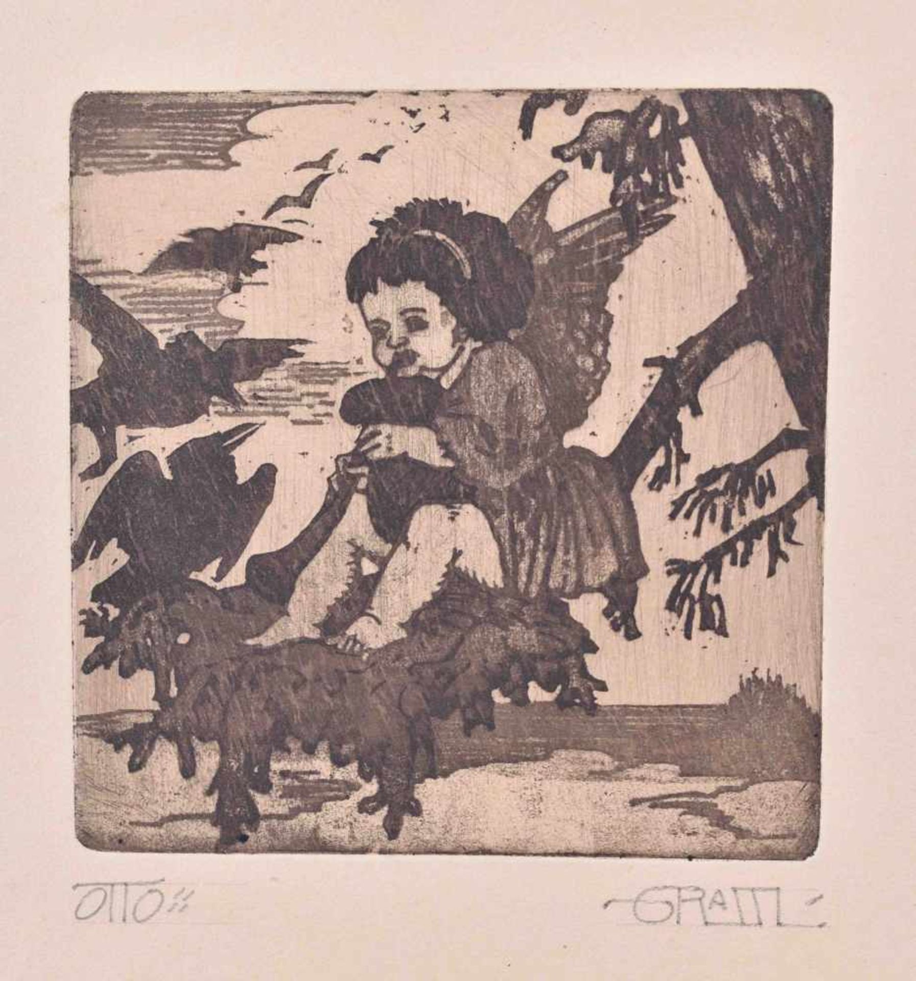 Otto GRASSL (1891-1976)"Ohne Titel"Grafik-2 Radierungen, Bildgröße 9 cm x 8 cm und 10 cm x 10 cm, - Bild 3 aus 4