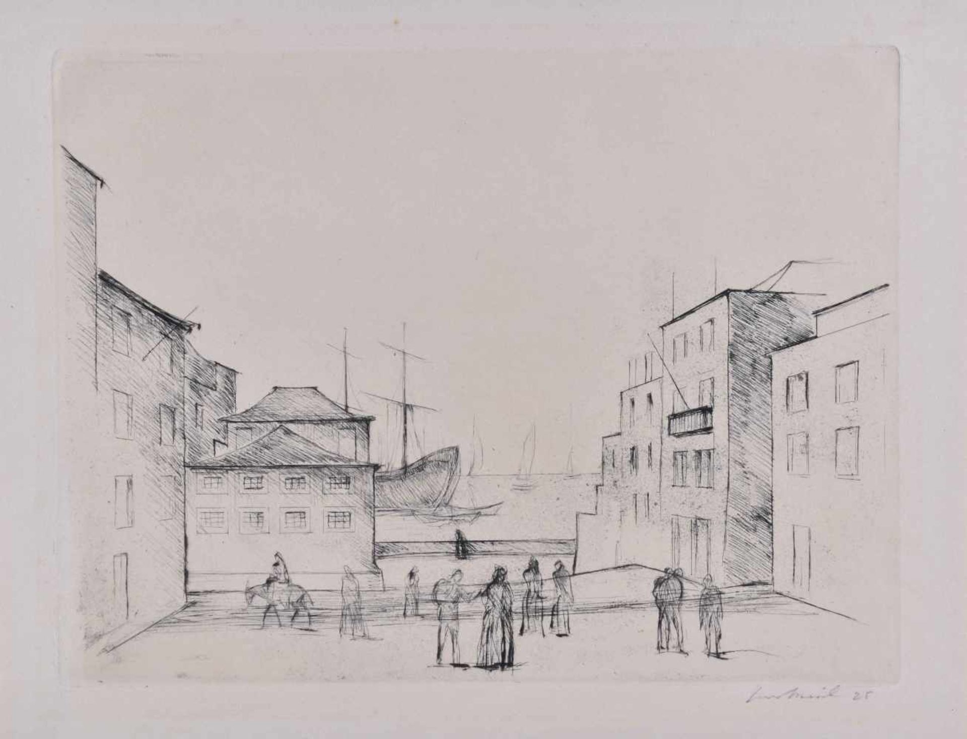 Hans MEID (1883-1957)"Torre Gelmetti in Bardolino (1932)Grafik-Radierung, Blattgröße: 29 cm x 40