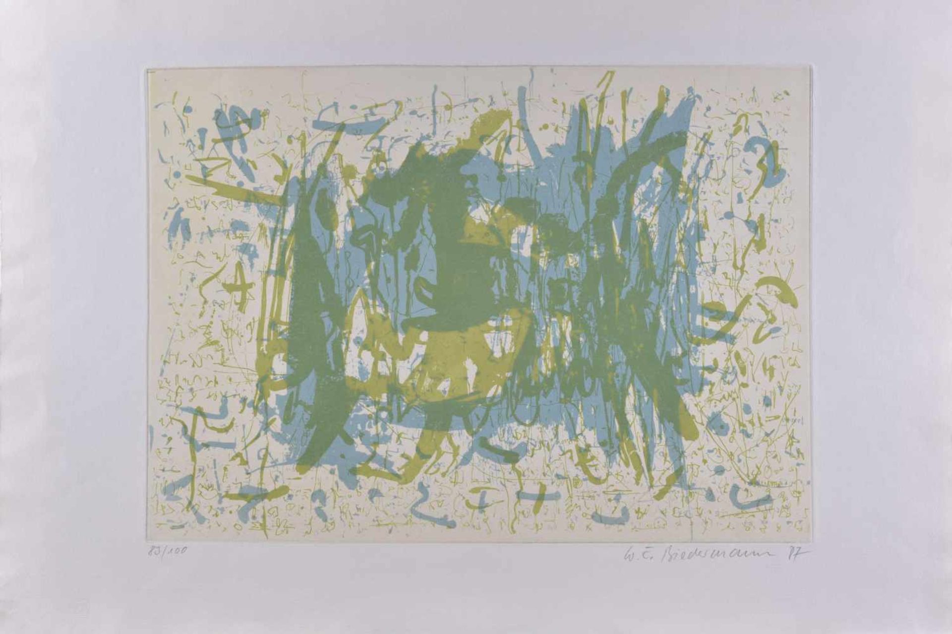 Wolfgang E. BIEDERMANN (1940-2008)"Abstrakte Komposition"Grafik-Farbradierung, Blattgröße 53 cm x 78 - Bild 2 aus 4