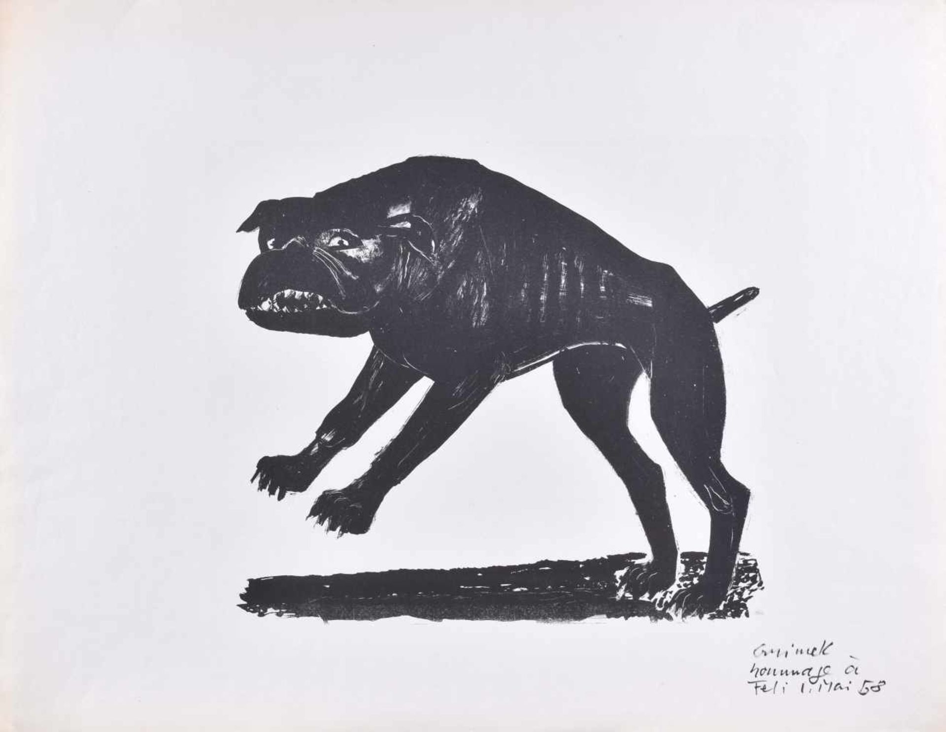 Waldemar GRZIMEK (1918-1984)"Homage an Feli"Grafik - Lithographie auf Bütten, Blattgröße 49 cm x