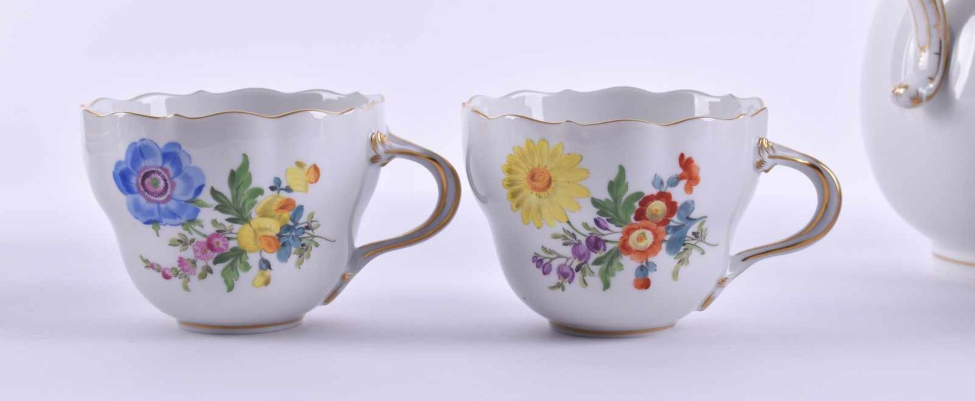 Coffee service for 5 persons Meissen25 pieces., colored and gold painted, 1st choice, 1 coffee - Bild 3 aus 5