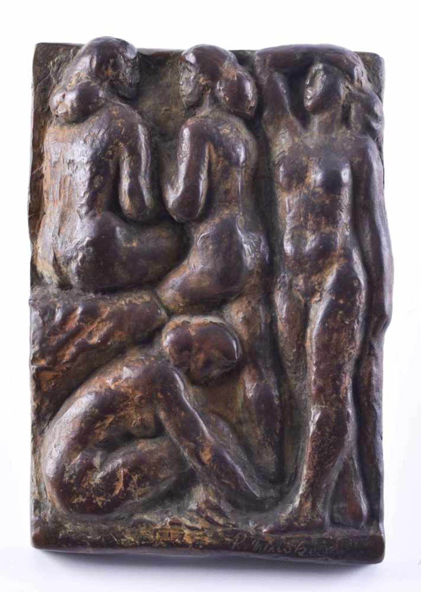 Rolf WINKLER (1930-2001)"Im Bade"sculpture - Bronze relief, 25 cm x 18 cm,signed on the lower right,