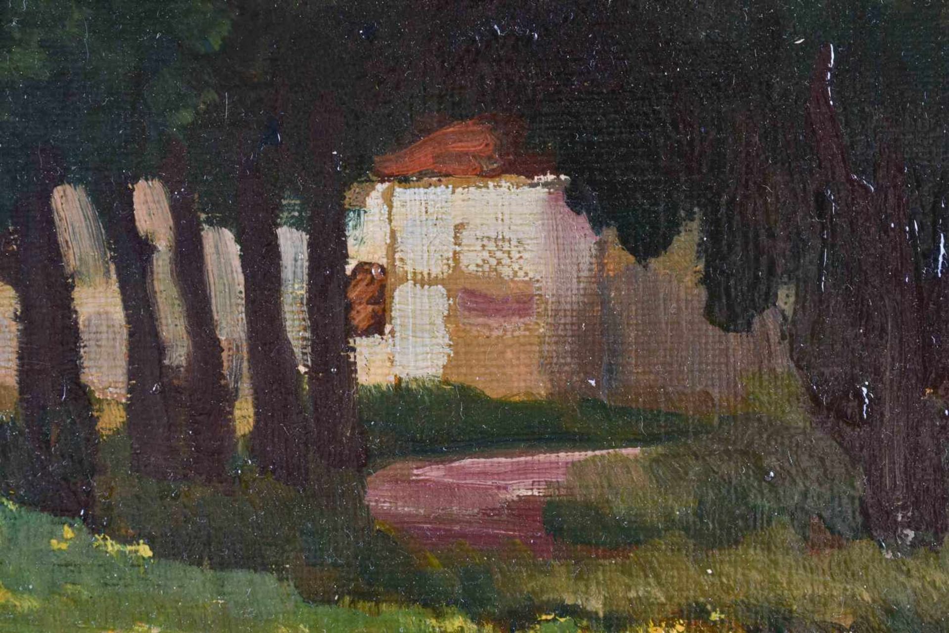 Lilli GÖDL-BRANDHUBER (1875-1946)"Castle in the countryside"painting oil / canvas, 40.5 cm x 59 - Bild 4 aus 7