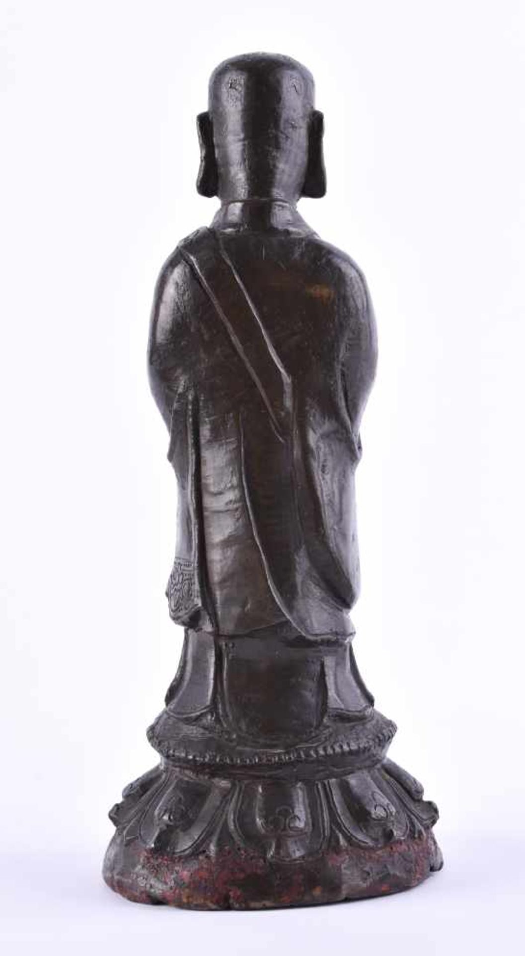 Figure of an Ananda, China Ming dynastyheavy bronze with dark patina, the youthful Ananda in a - Image 3 of 5