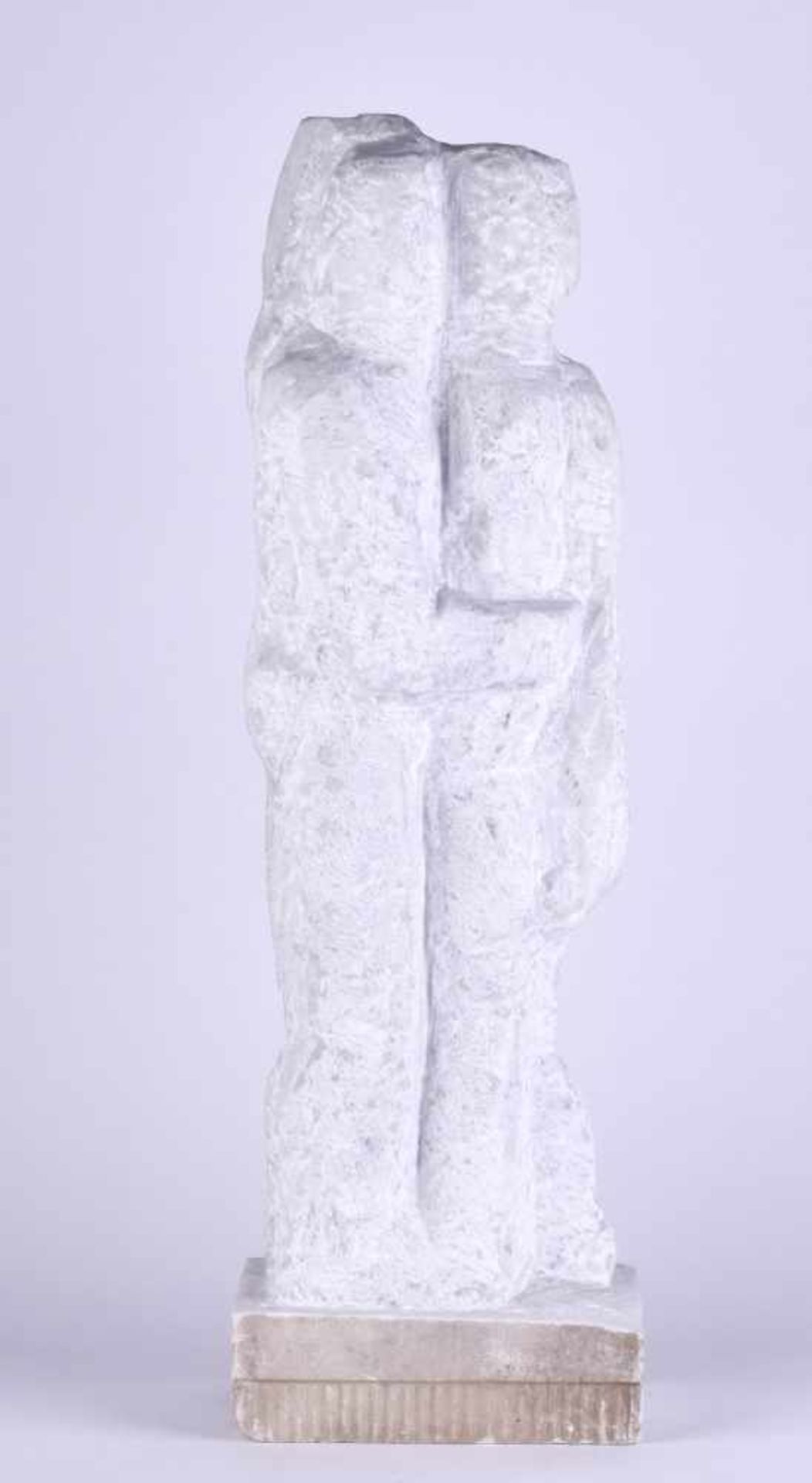 Werner STÖTZER (1931-2010)"Standing couple"sculpture - Carara Marble, 64 cm x 15 cm x 19 cm,