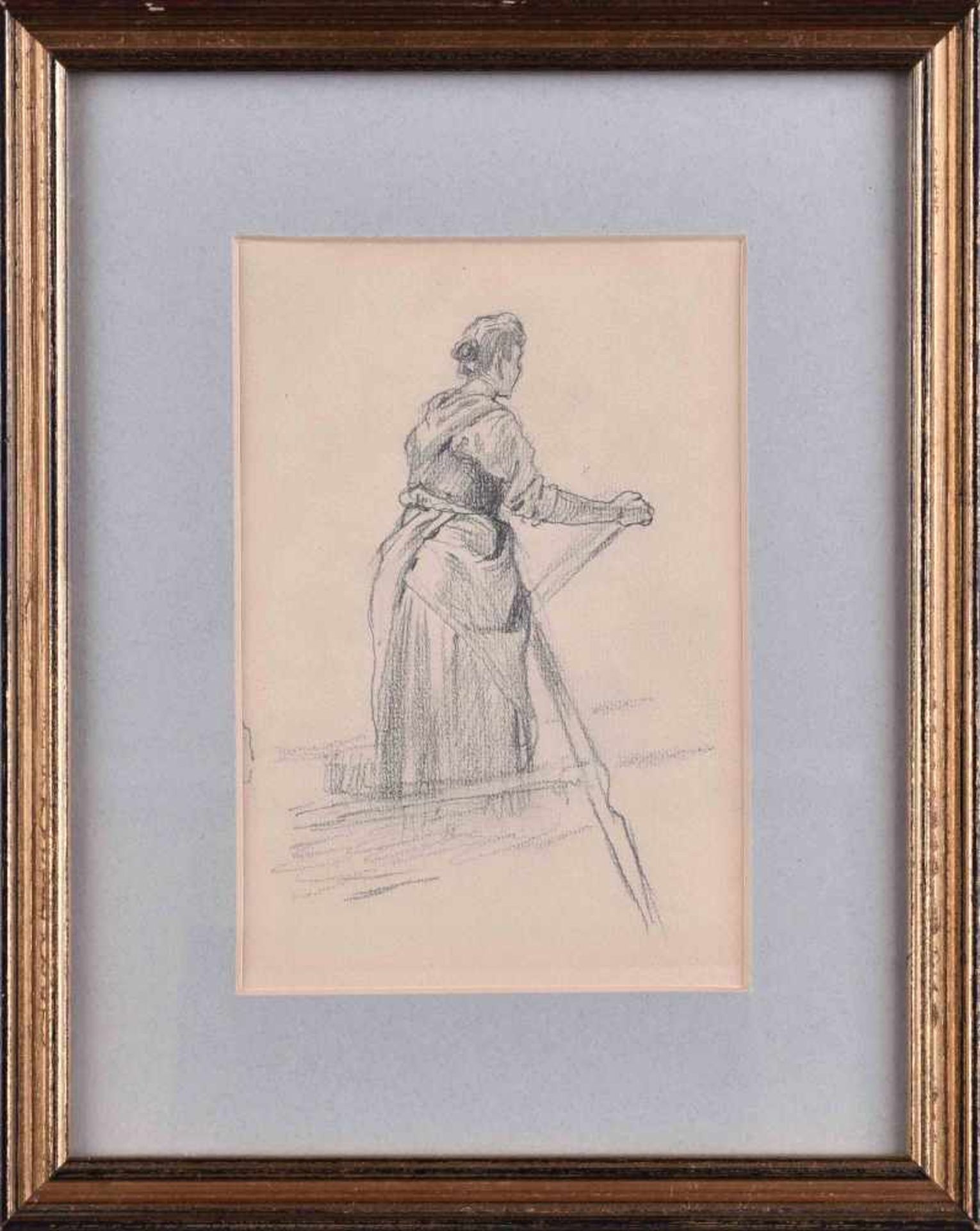 Karl RAUPP (1837-1918)"Fisherwoman in a boat on the Chiemsee, sailboat on the Chiemsee, waterside - Image 2 of 4