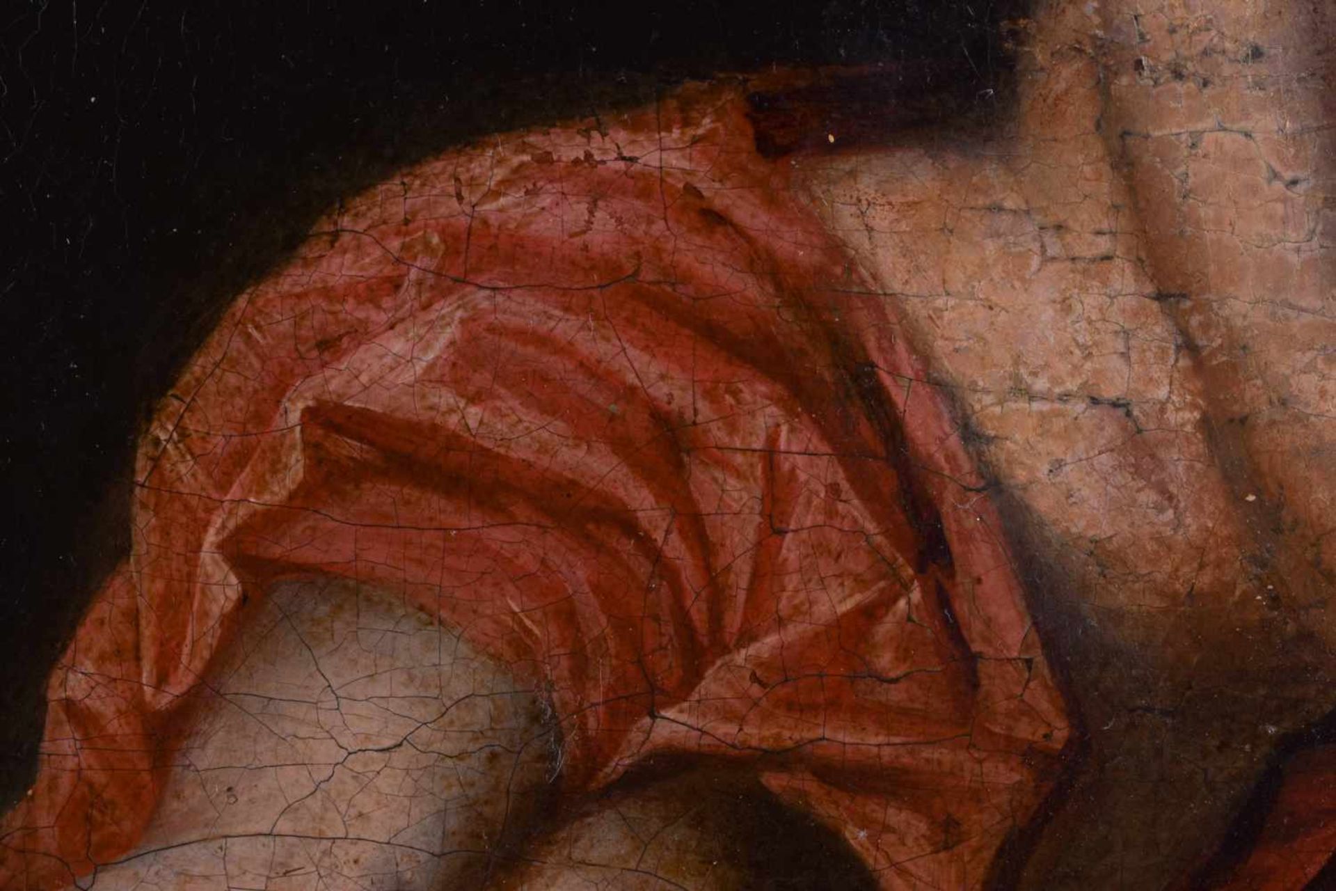 Anonymous artist of the 18th century"the voyeur"painting oil / canvas, 46 cm x 39.5 cm, with frame - Bild 4 aus 8