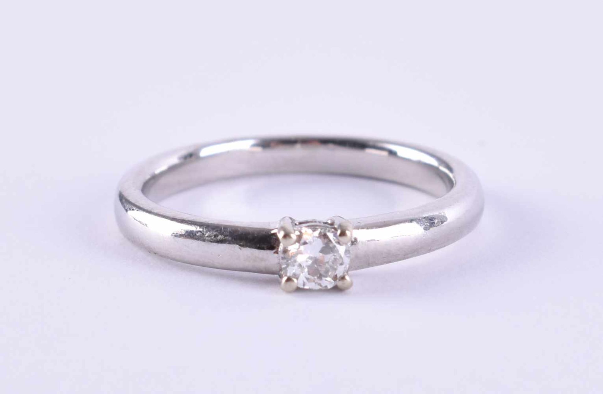 Solitaire diamond ringwhite gold 585/000, solitaire approx. 0.17 ct white, ring size approx. 55,