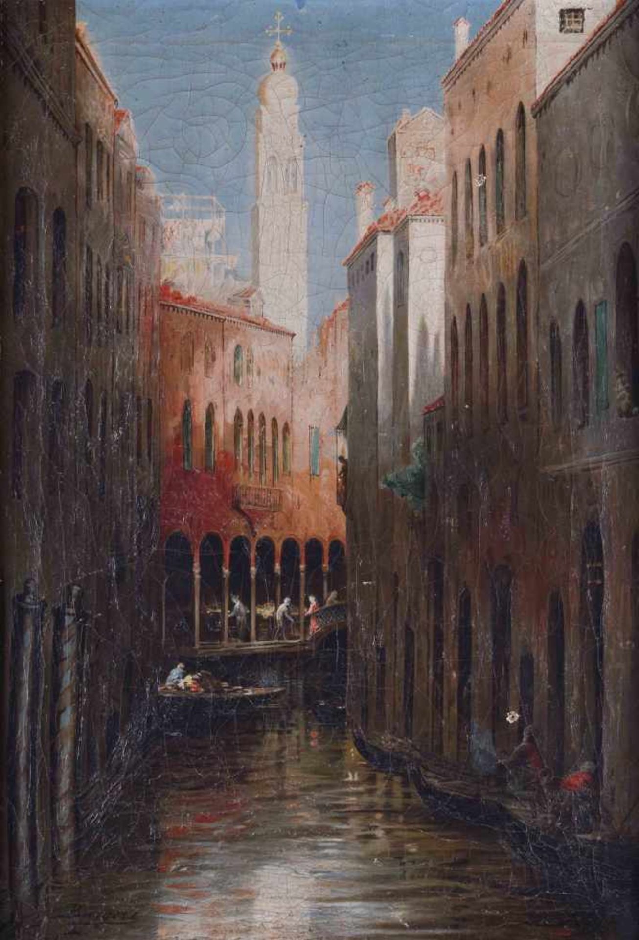 Hendricus Jacobus BÜRGERS (1834-1899)"Venedig"painting oil / canvas, 65 cm x 44.5 cm, with frame
