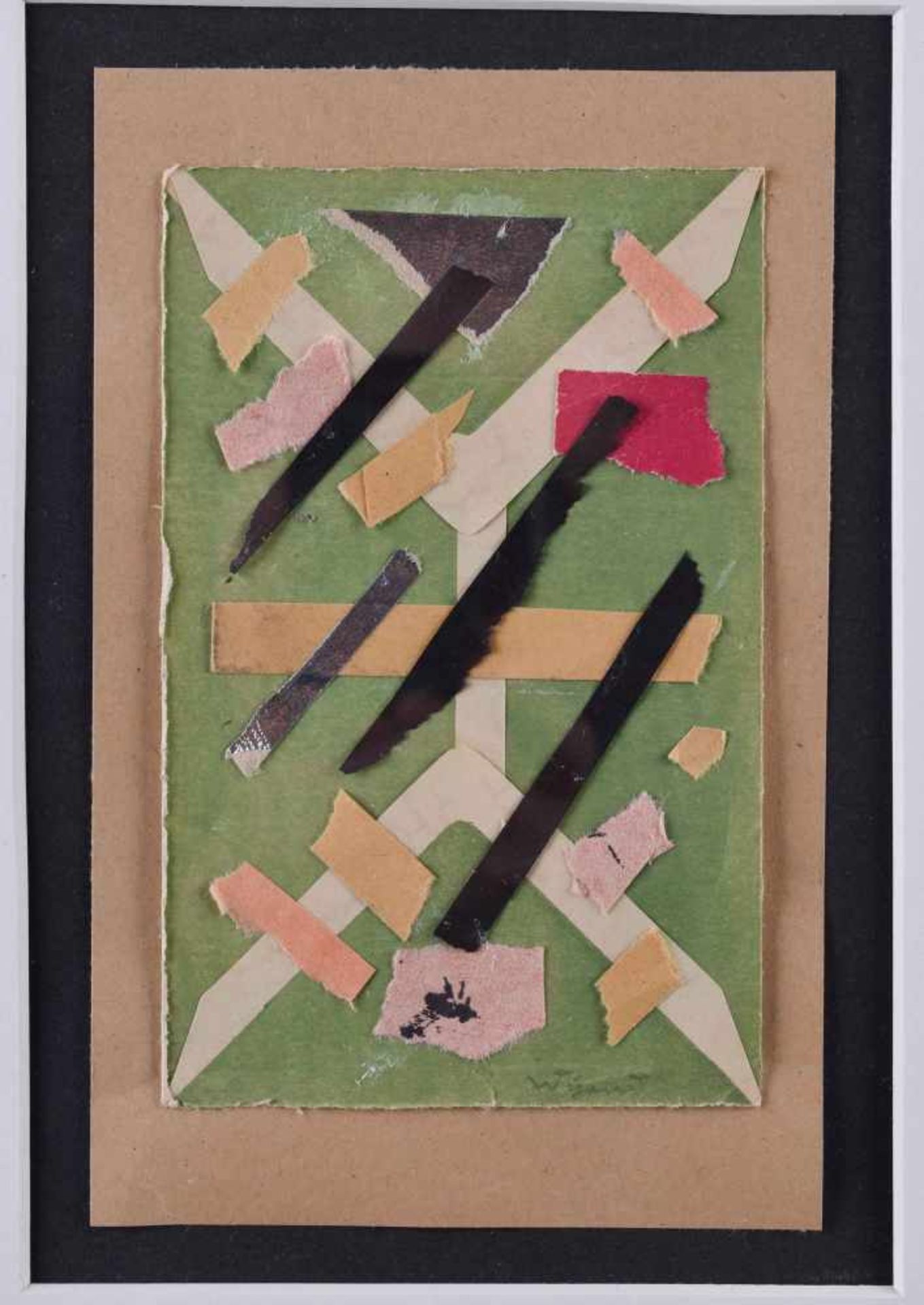 Albert WIGAND (1890-1978)"Untitled"collage, 15.3 cm x 9.9 cm,signed on the lower right,to be paid by