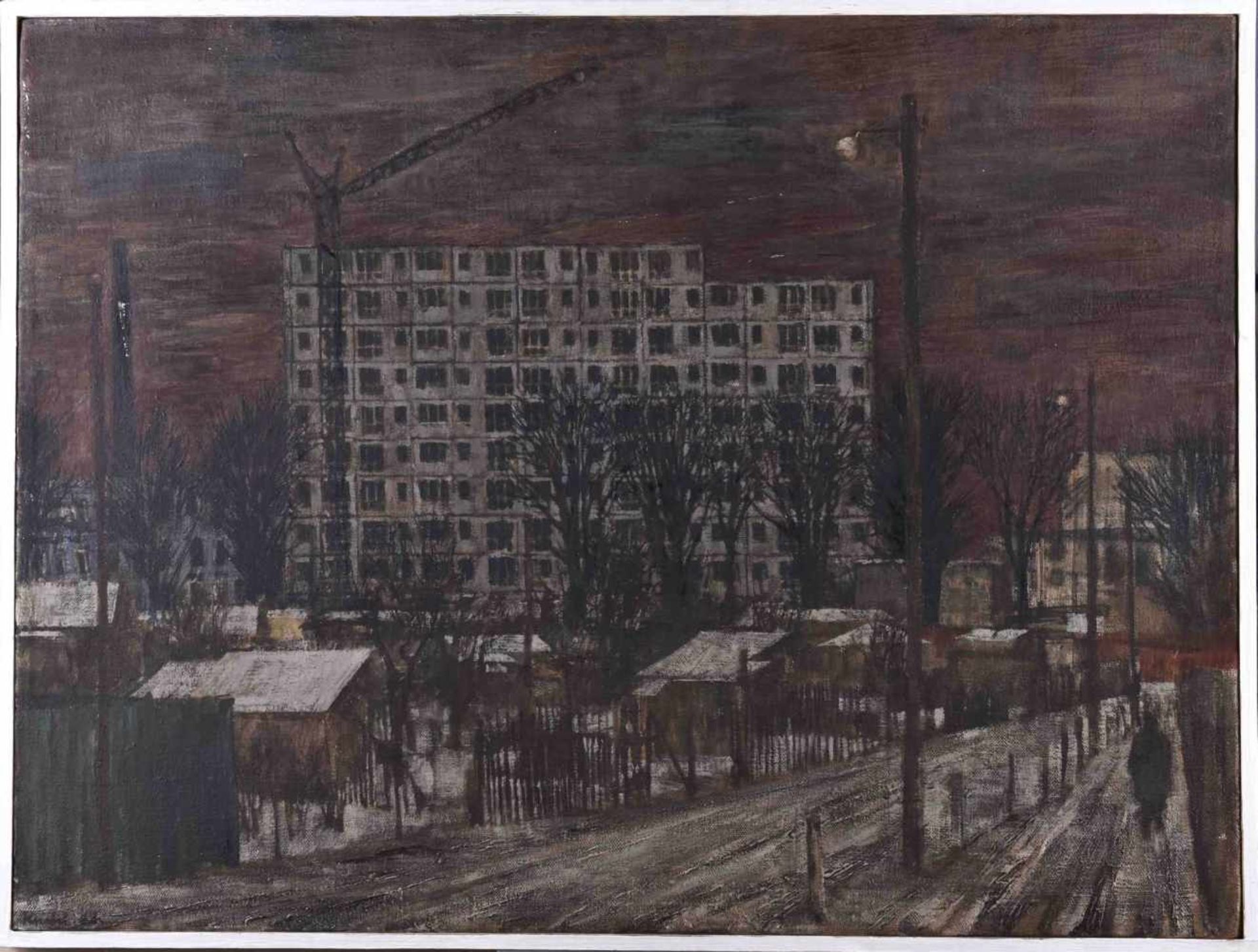 Konrad KNEBEL (1932)"Berliner Vorstadtlandschaft" (1968)painting oil / canvas, 60 cm x 80 cm, with - Bild 2 aus 7