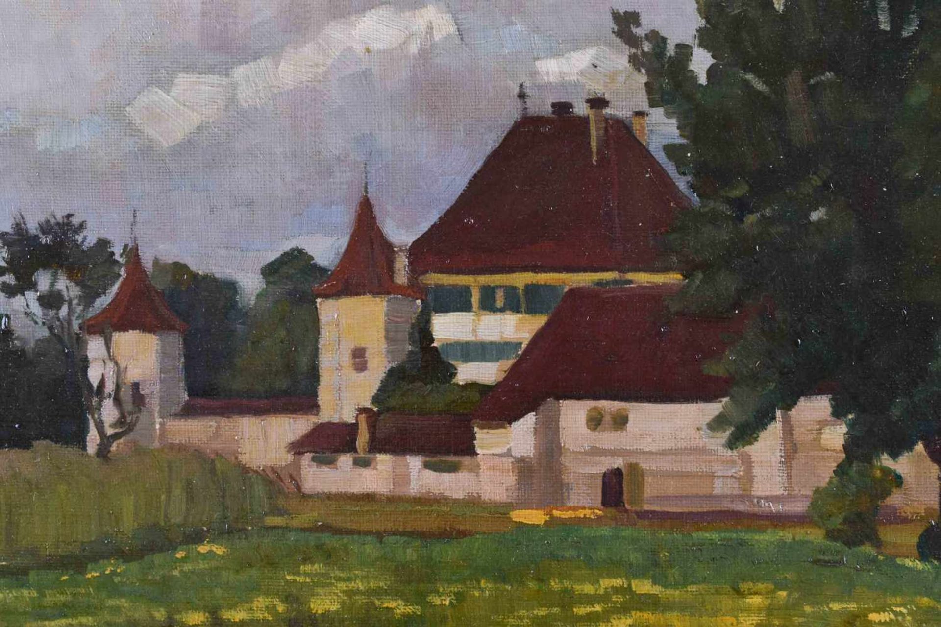 Lilli GÖDL-BRANDHUBER (1875-1946)"Castle in the countryside"painting oil / canvas, 40.5 cm x 59 - Bild 3 aus 7