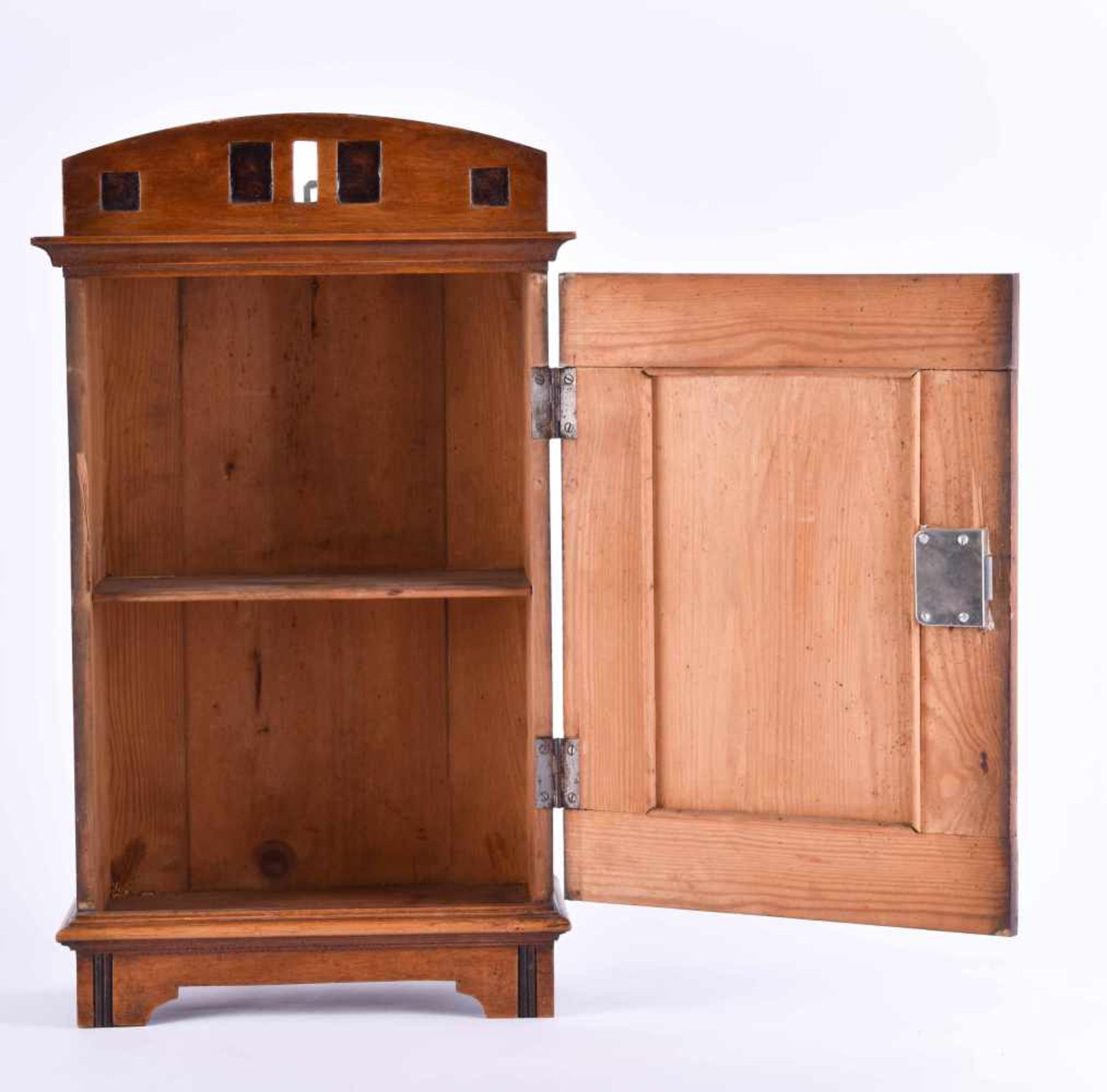 Apothecary cabinet around 1900wood, door painted, with key, 57.5 cm x 33.5 cm x 18.5 - Bild 2 aus 7