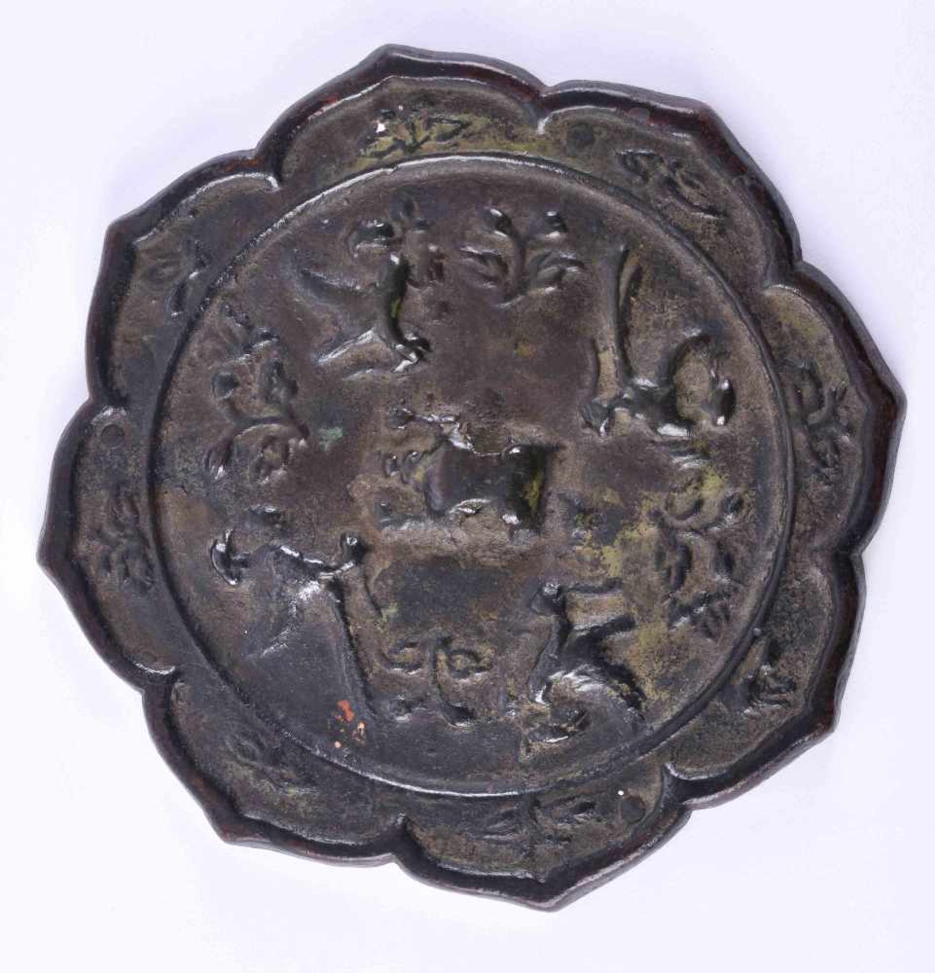 Mirror, China probably Song Dynasty (960 - 1279)bronze mirror, in the center with birds, center hill