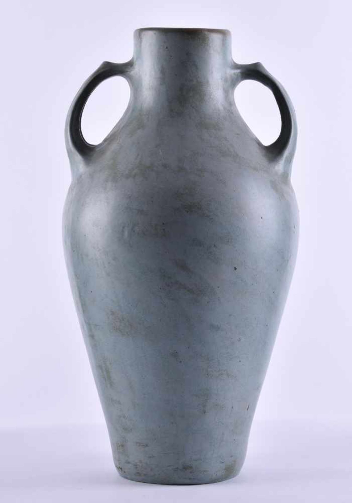 Large handle vase Amphora Turn Teplitz around 1900on the show side with floral and bird enamels - Bild 3 aus 7