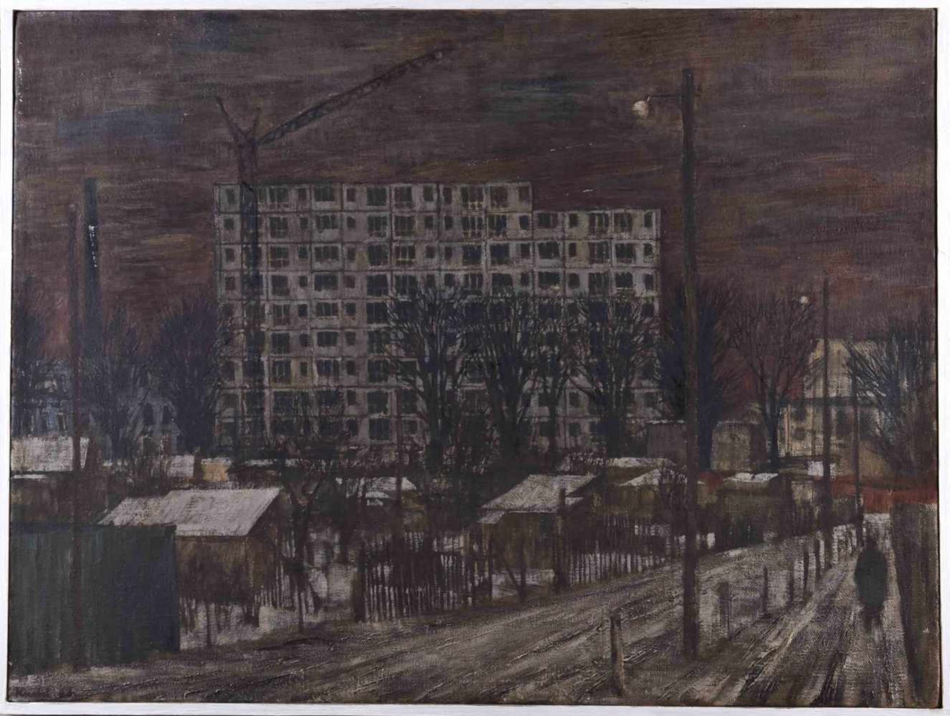 Konrad KNEBEL (1932)"Berliner Vorstadtlandschaft" (1968)painting oil / canvas, 60 cm x 80 cm, with
