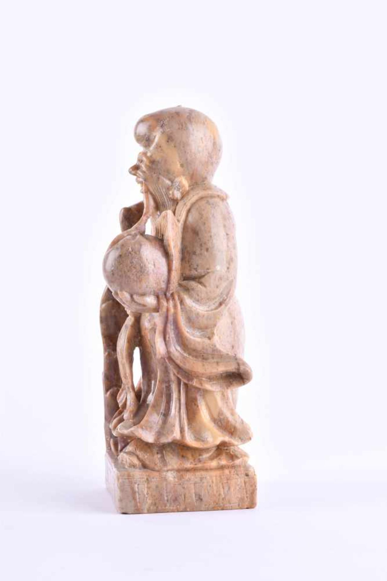 Shou Lao the immortal, China late Qing periodsoapstone, very fine and detailed carved, under the - Image 2 of 6