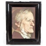 Wagner PortraitKunstdruck des nach rechts blickenden Richard Wagner, nach dem österreichischen