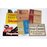 10 Teile Werbungteils vor 1945, Pappe u. Papier lithographiert, dabei Pilo, Chabesade, Selters