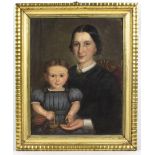 Biedermeier Doppelportrait um 1860ÖL/Lwd. unsigniert, unbekannter Künstler, hochformatiges