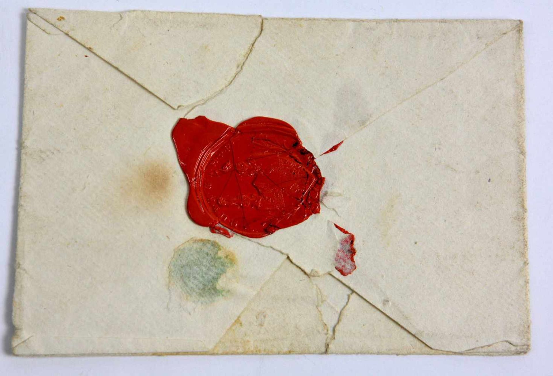 Botenbrief mit Siegelvon Fürst Heinrich dem 51. Reuß jüngerer Linie vom 16.11.1843 sowie weiterer - Bild 2 aus 2