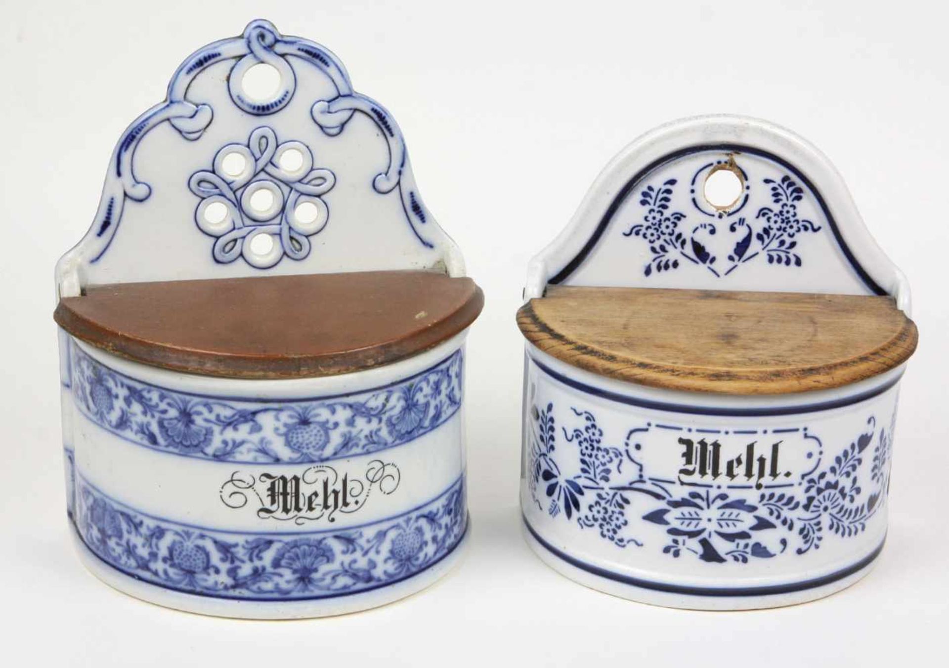 2 Mehl Mesten um 1900Steinzeug teils mit unterglasurbrauner Manufakturmarke Villeroy & Boch Dresden,