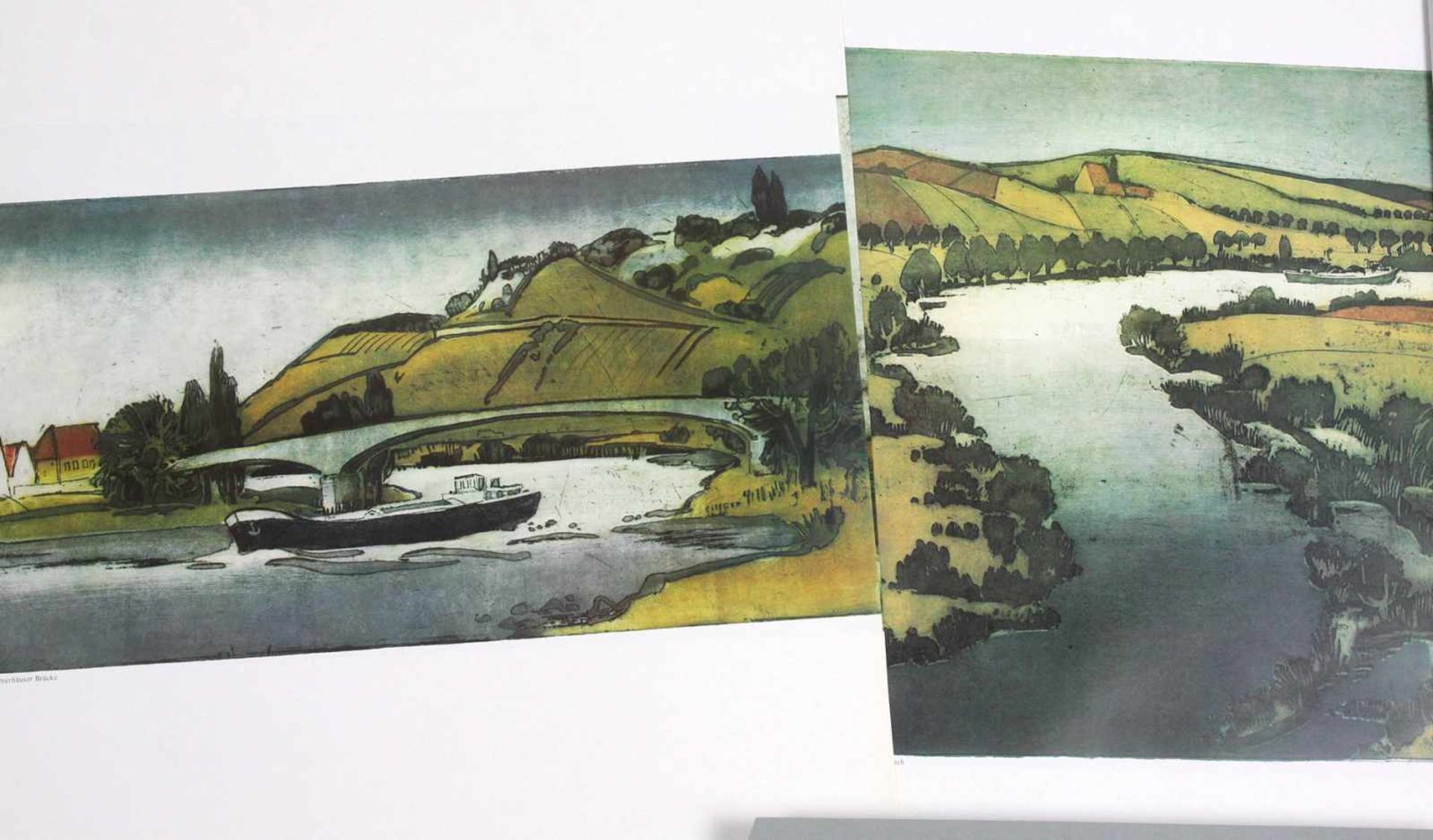 Landschaften am MainKaller, Udo, 6 Farblithographien, Format jeweils ca. 50 x 58cm, 50 Exemplare, - Bild 2 aus 4