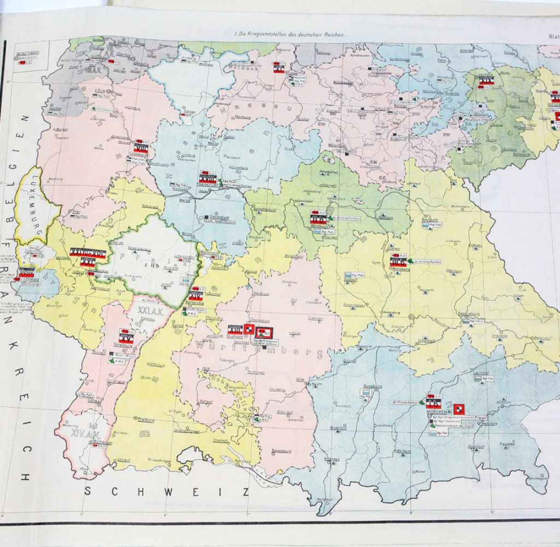 4 KartenDeutsches Reich 1917farbig lithographierte Karten, dabei Die Kriegswirtschaftsämter des - Bild 2 aus 2