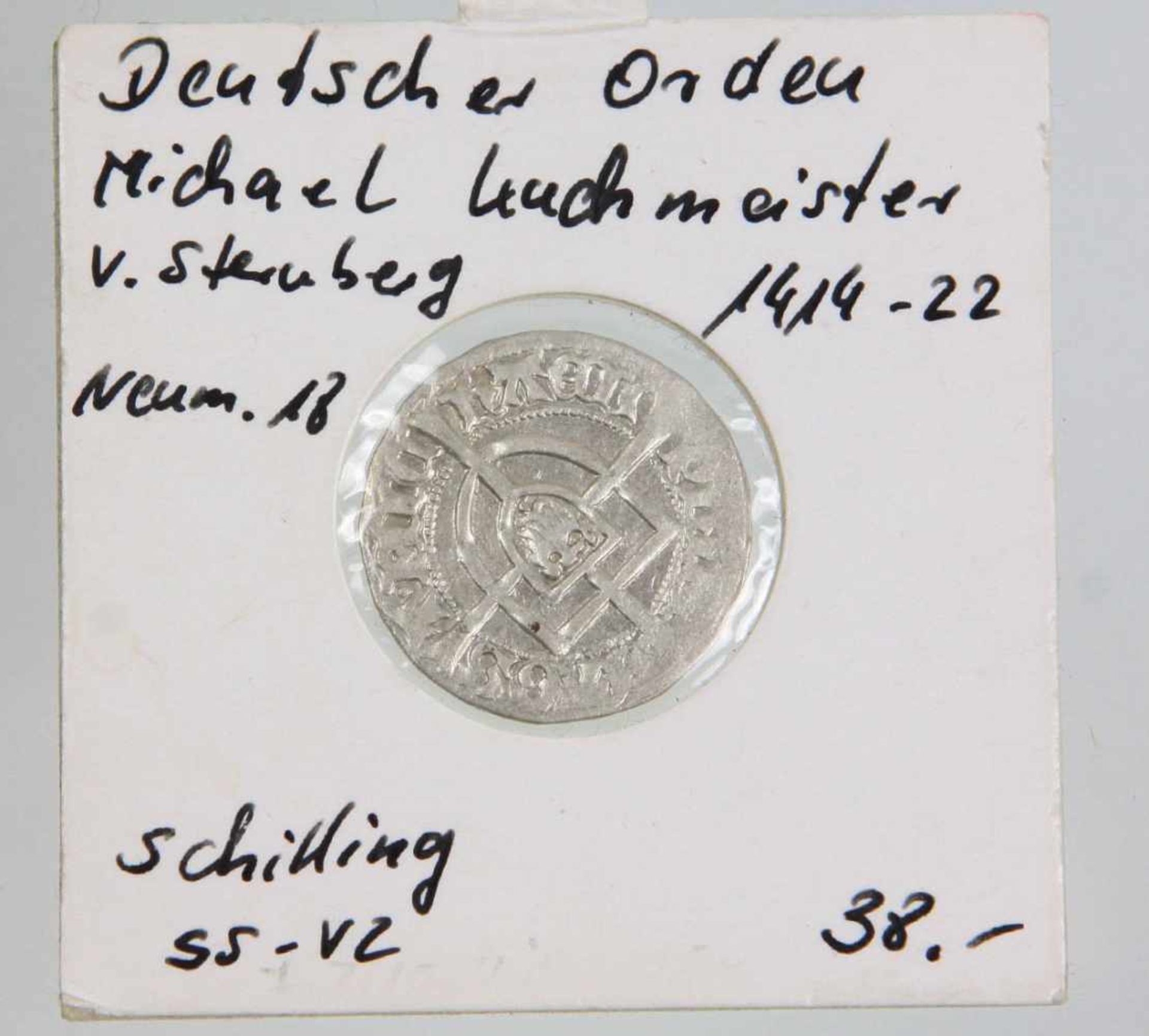 Schilling Deutscher Orden 1414/22Michael Kuchmeister von Sternberg, 1414-1422, Schilling,