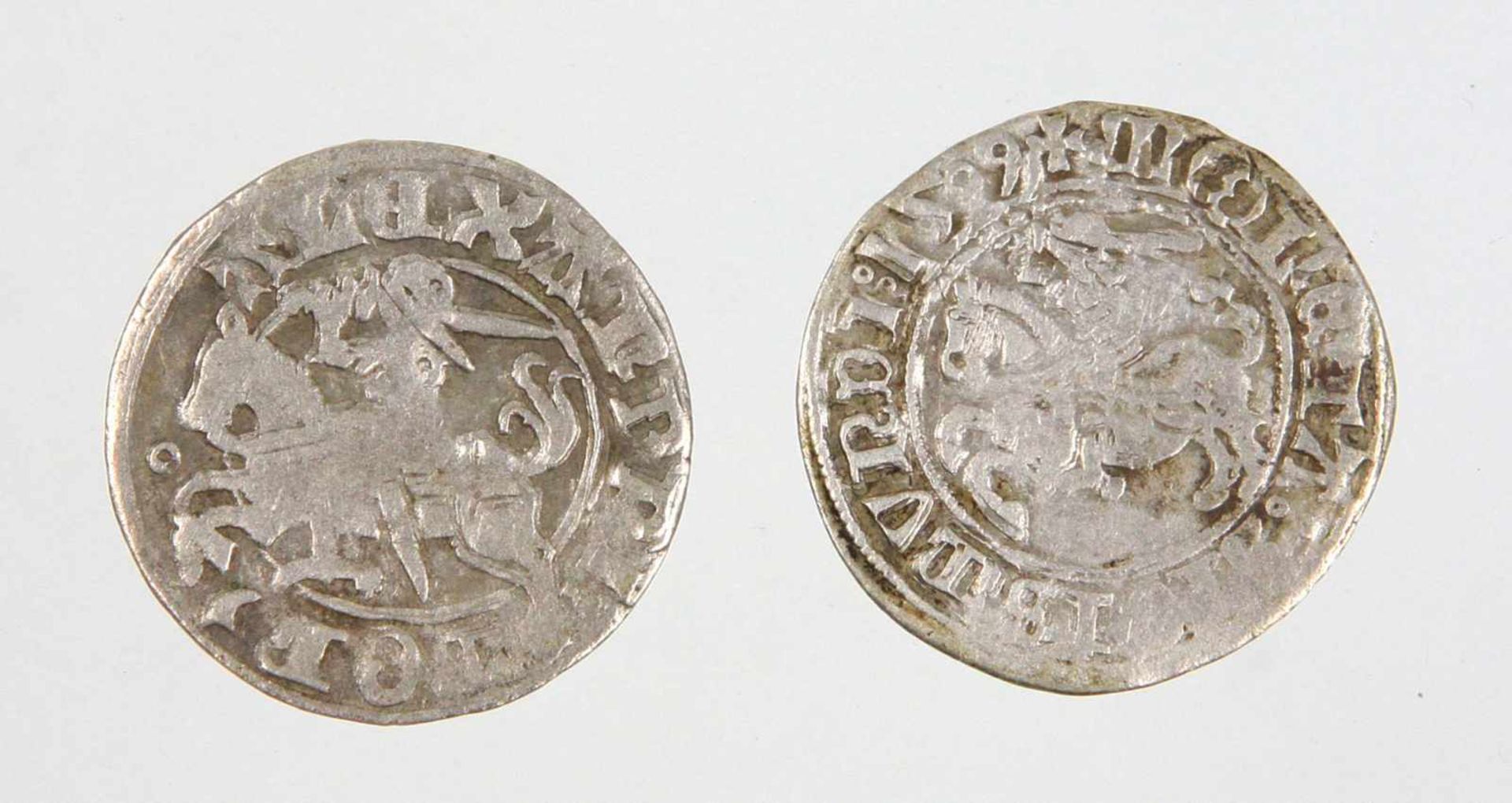2 Halbgroschen Litauen 1501/06Baltikum, 2 x 1/2 Groschen o.J., Litauen Alexander 1501/06