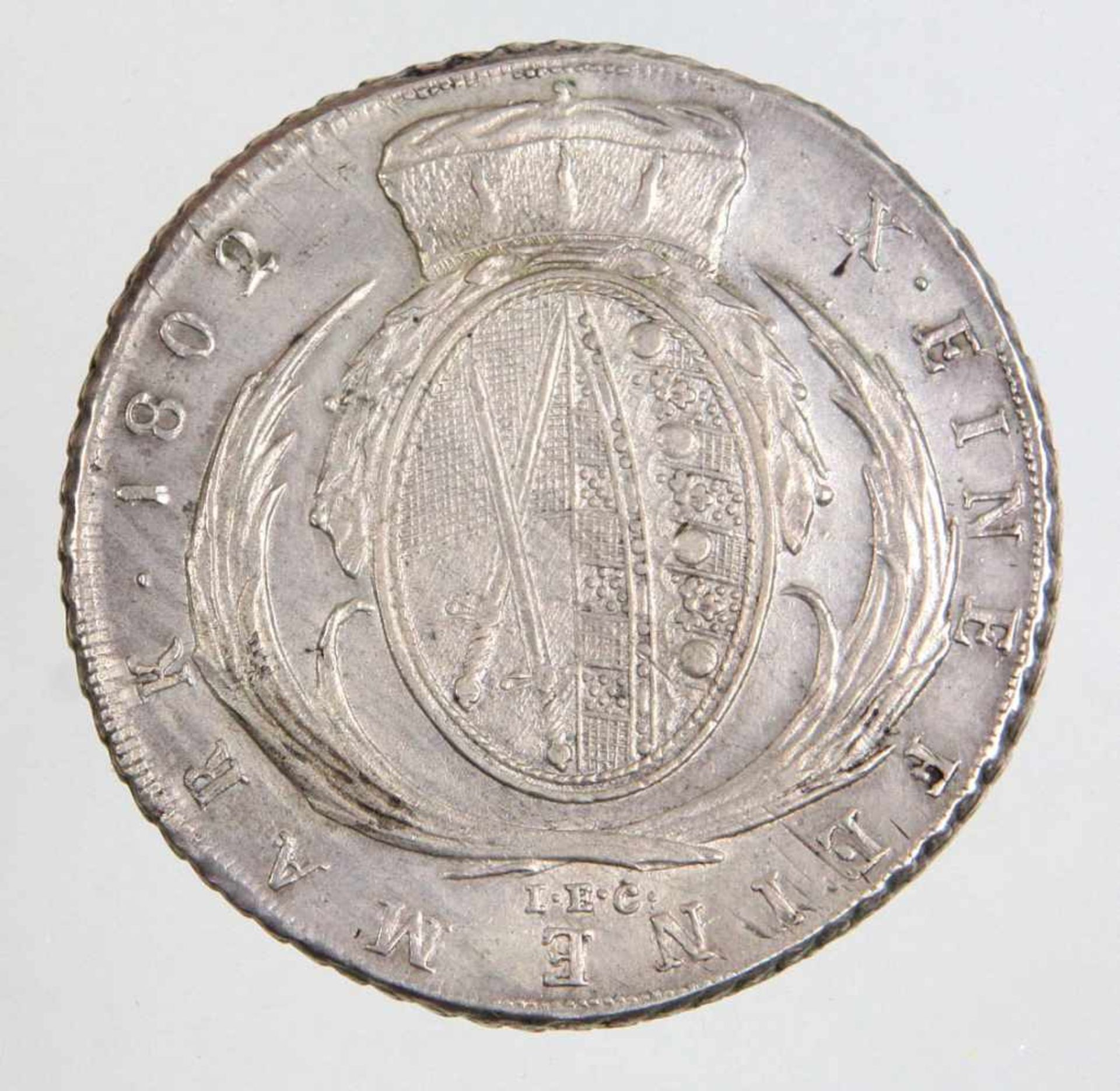 Sachsen Taler Friedrich August III. 1802Sachsen-Albertinische Linie, Sachsen, X Eine feine Mark, 1/ - Bild 2 aus 2