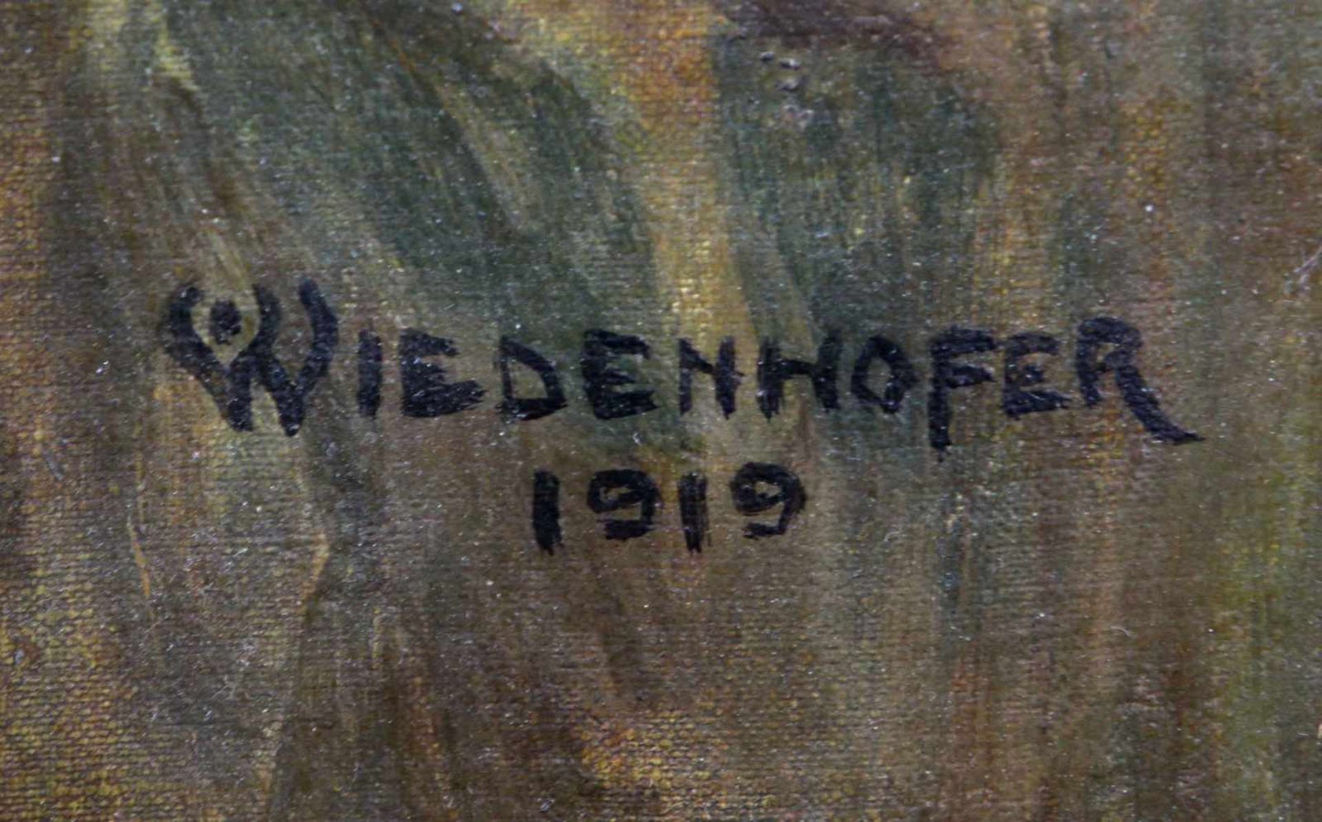 Mädchen Porträt - Wiedenhofer, Oskar 1919Öl/Malplatte links mittig signiert o. Wiedenhofer sowie - Bild 2 aus 2