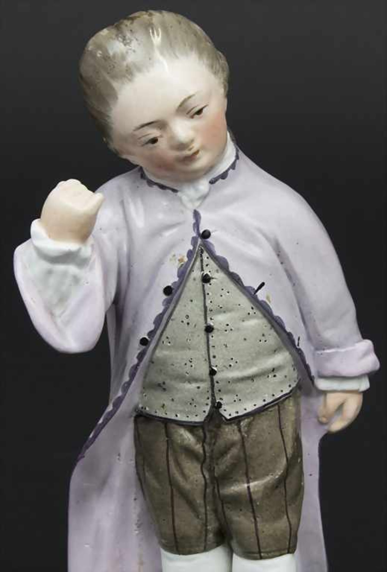 Grüßender Knabe / A boy in greeting pose, Steingutfabrik Damm, um 1850/60Material: Steingut, bemalt, - Bild 6 aus 6